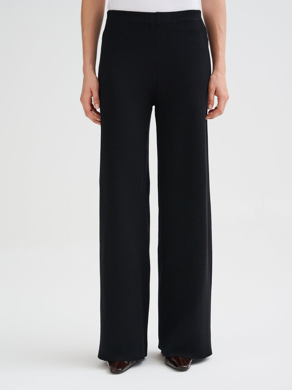 Merino wool knit trousers
