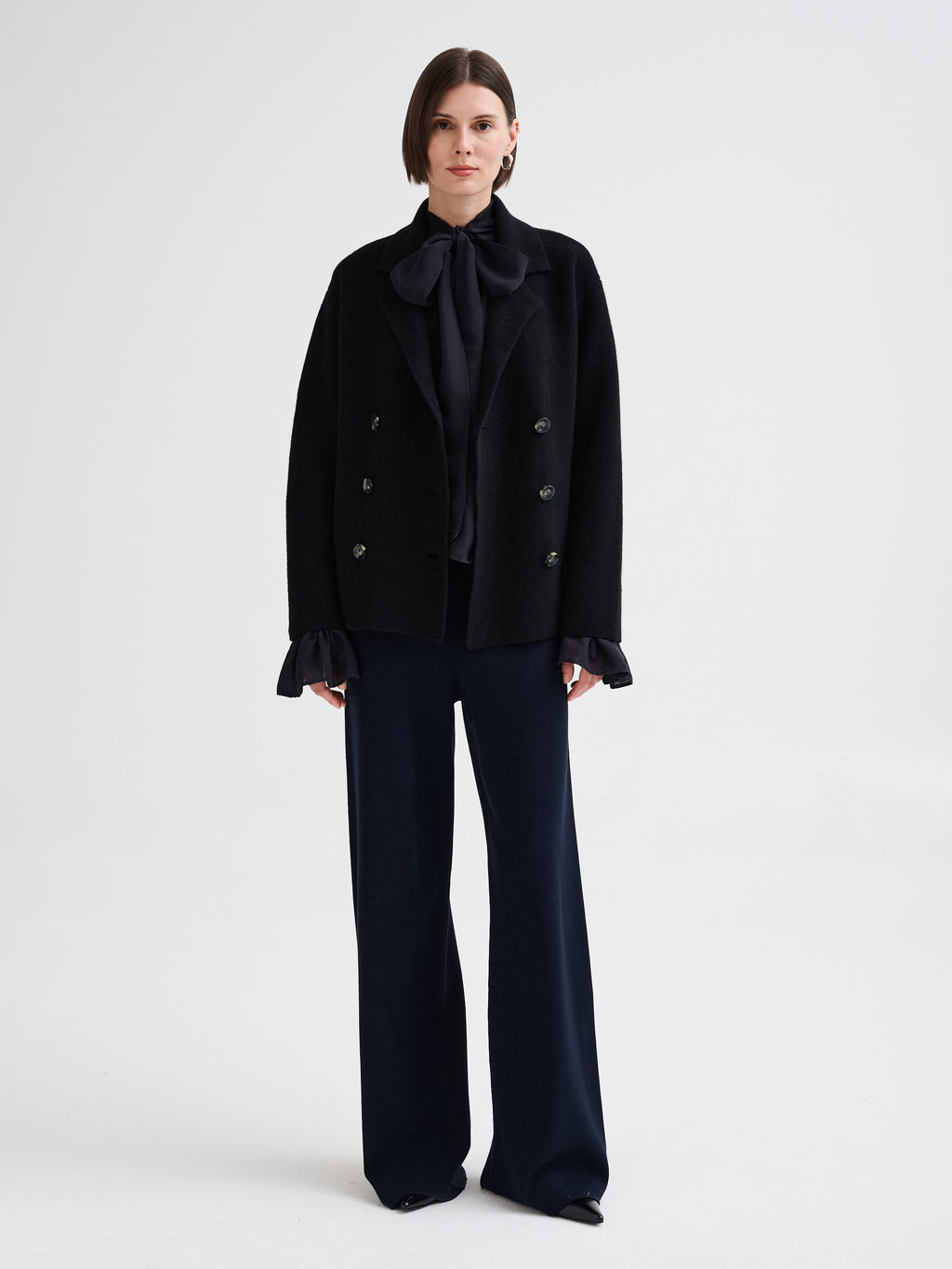Merino wool knit trousers