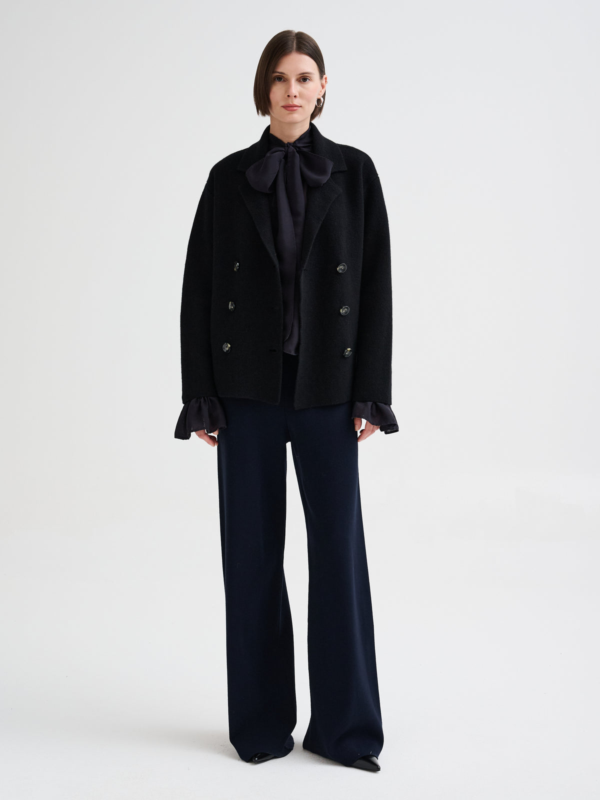 Merino wool knit trousers