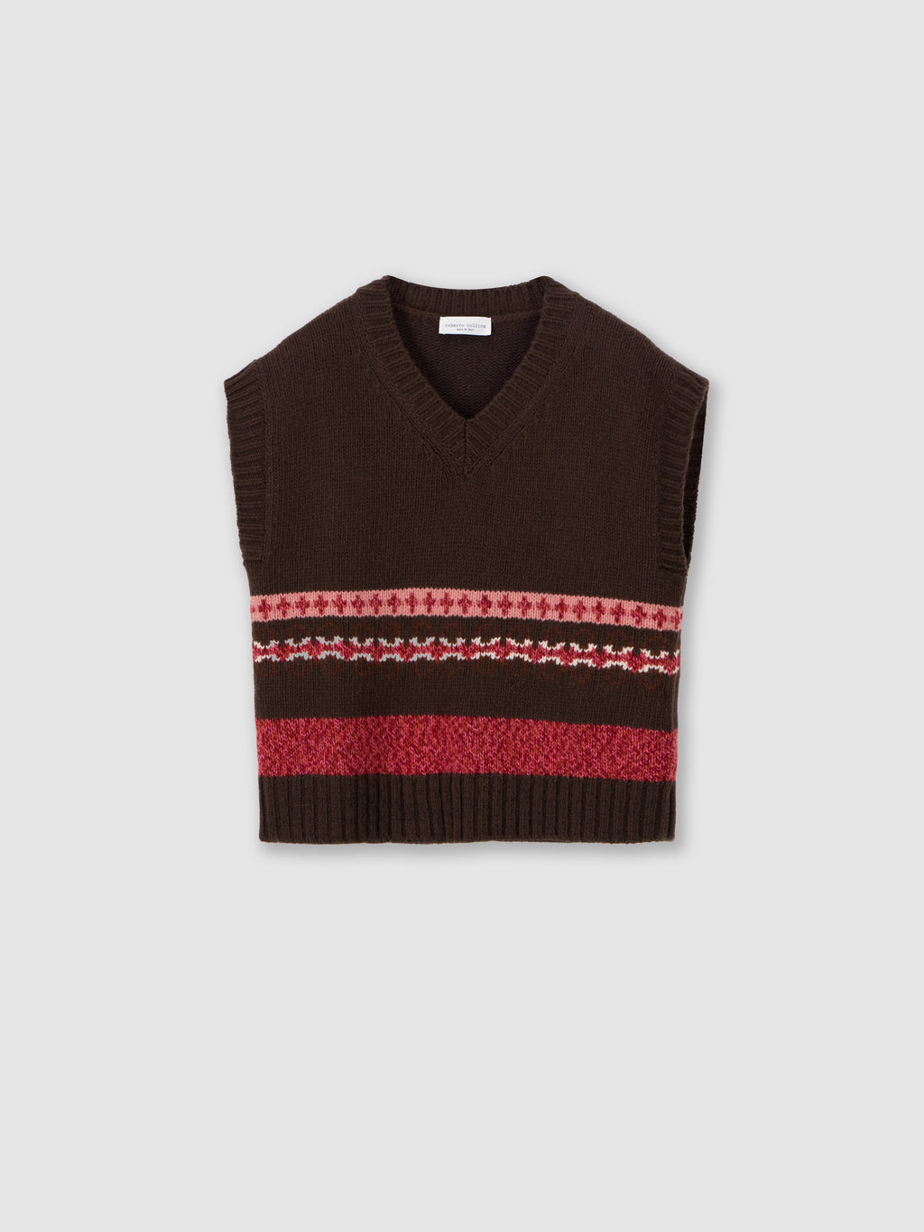 Jacquard wool and alpaca slipover