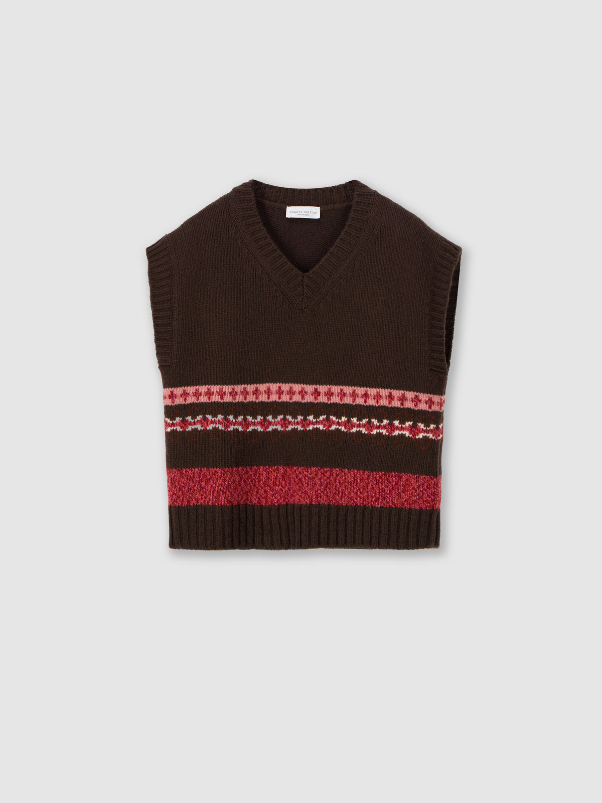 Jacquard wool and alpaca slipover