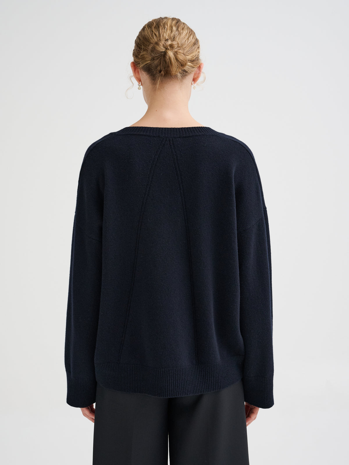 Oversized merino wool V-neck sweater