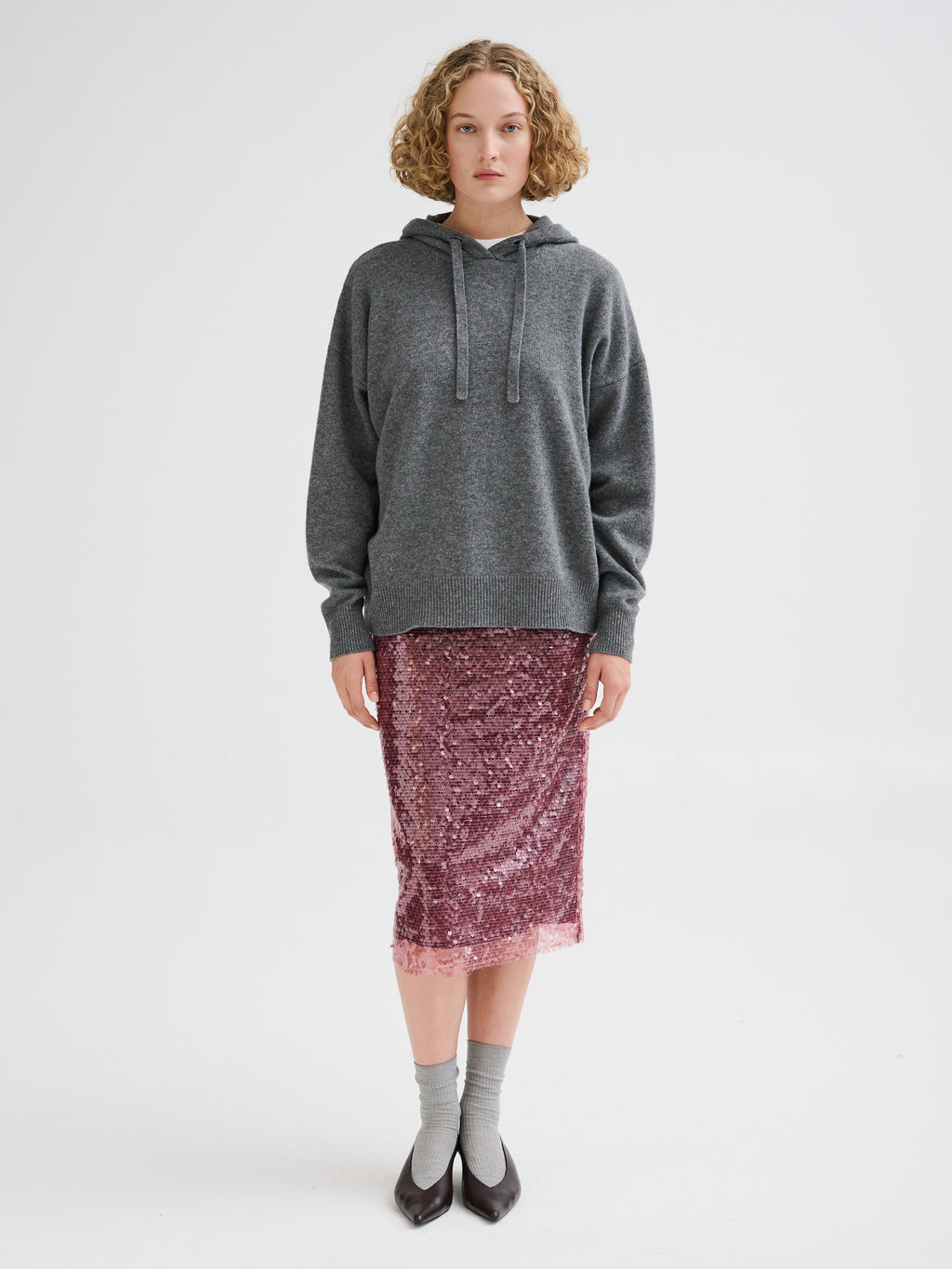 Merino wool hooded sweater