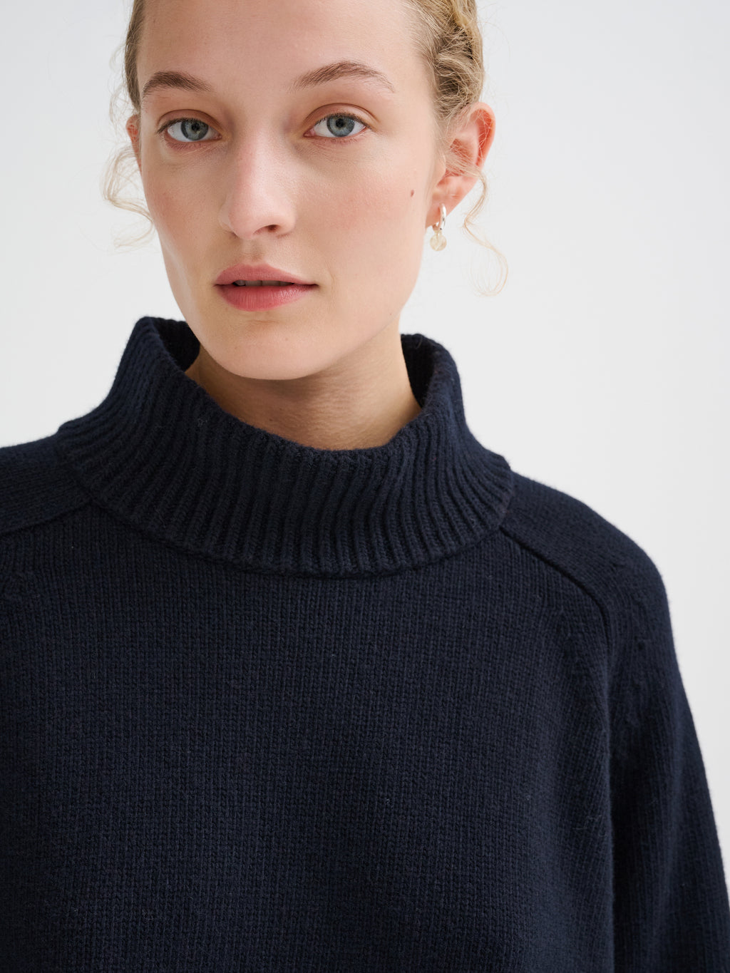 Oversized merino wool funnel-neck sweater