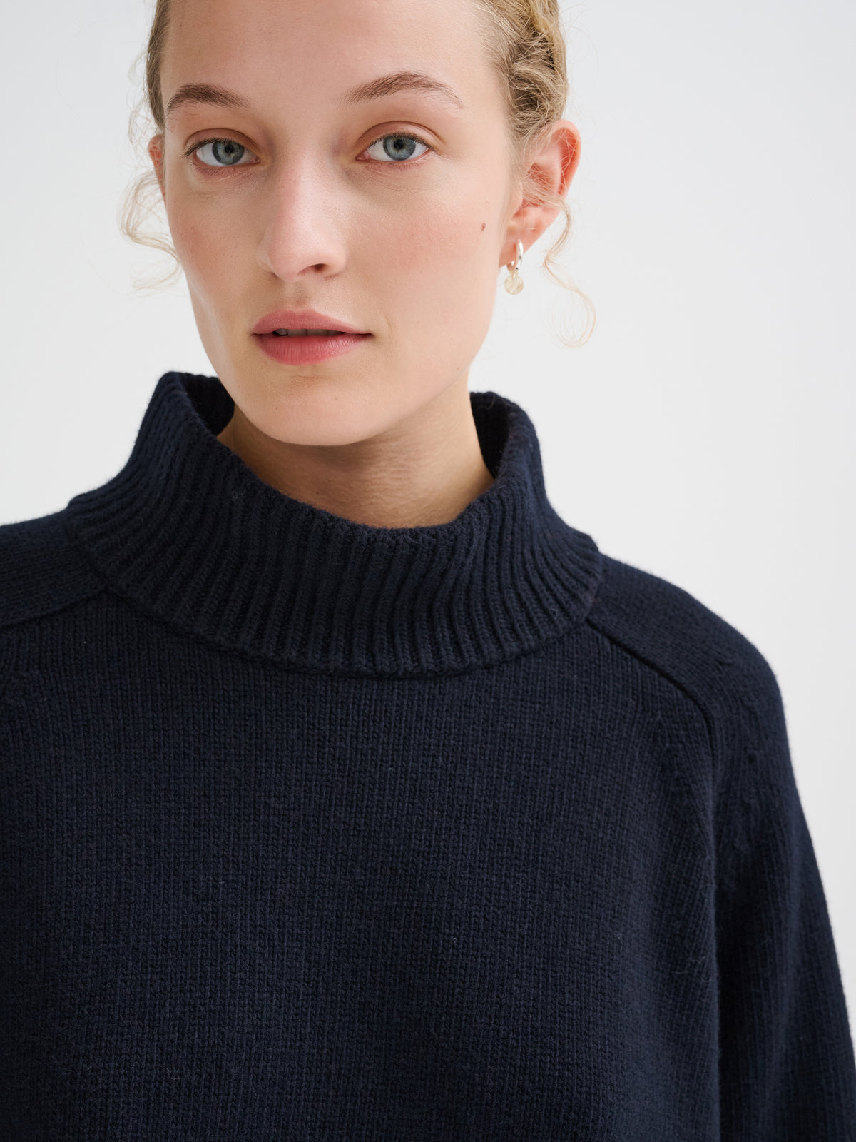 Oversized merino wool funnel-neck sweater