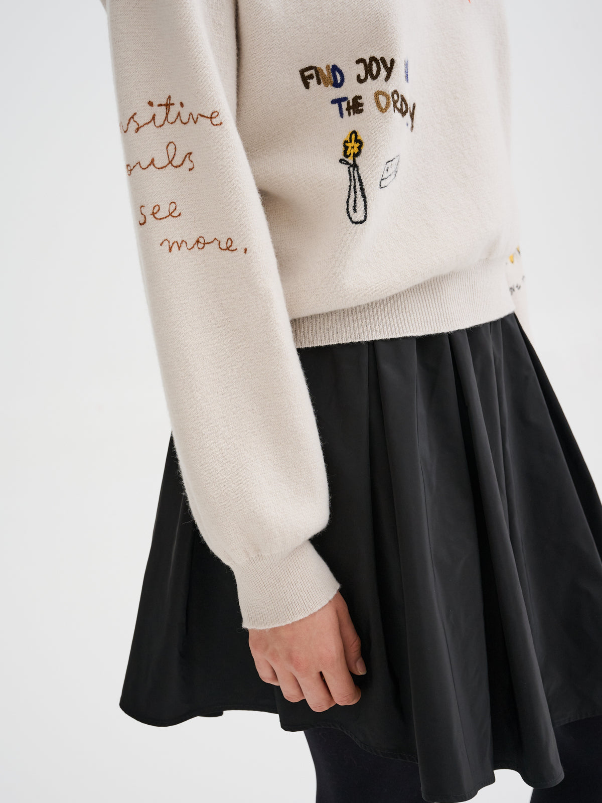 Embroidered merino wool polo