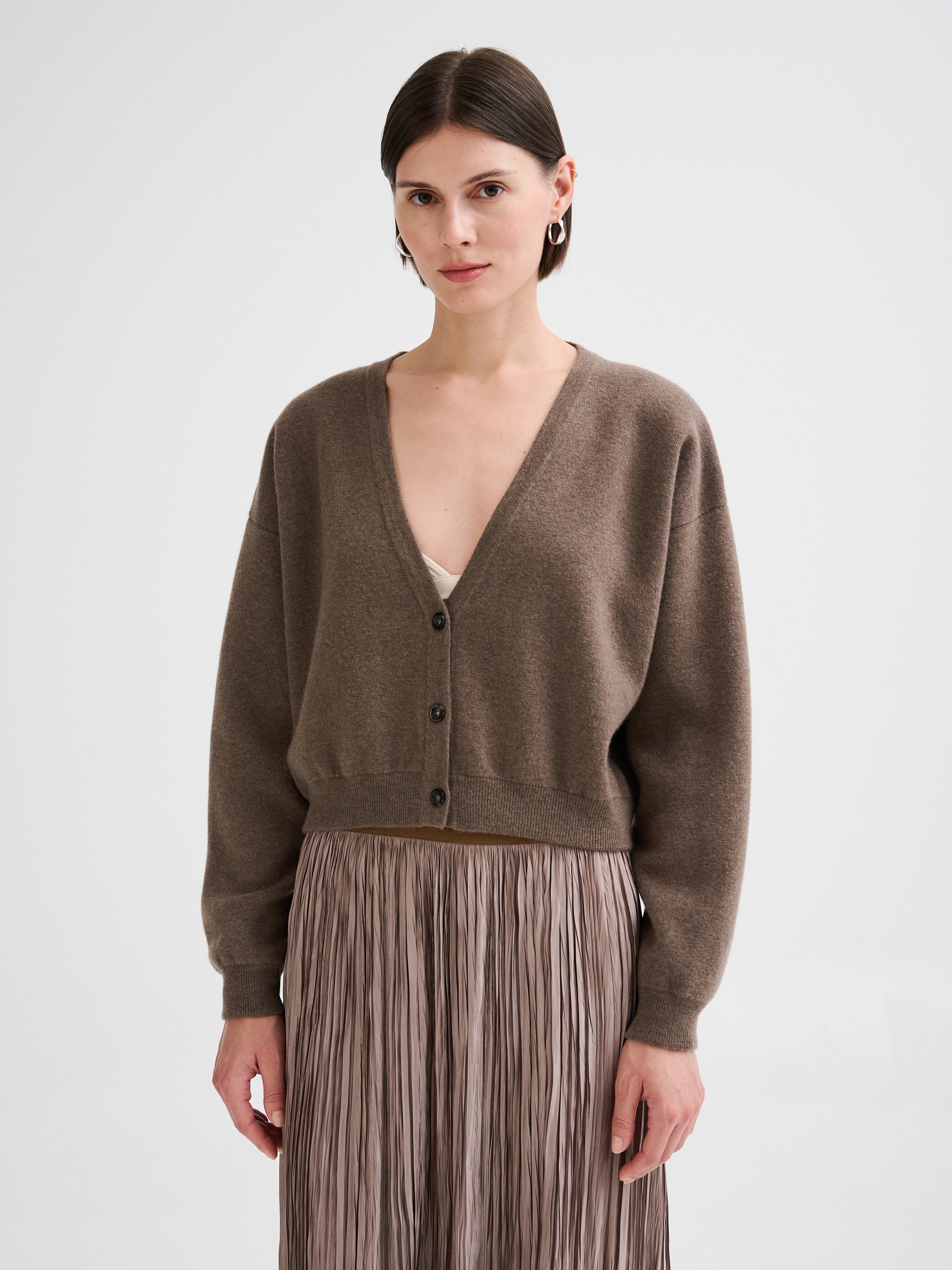 Boxy merino wool cardigan