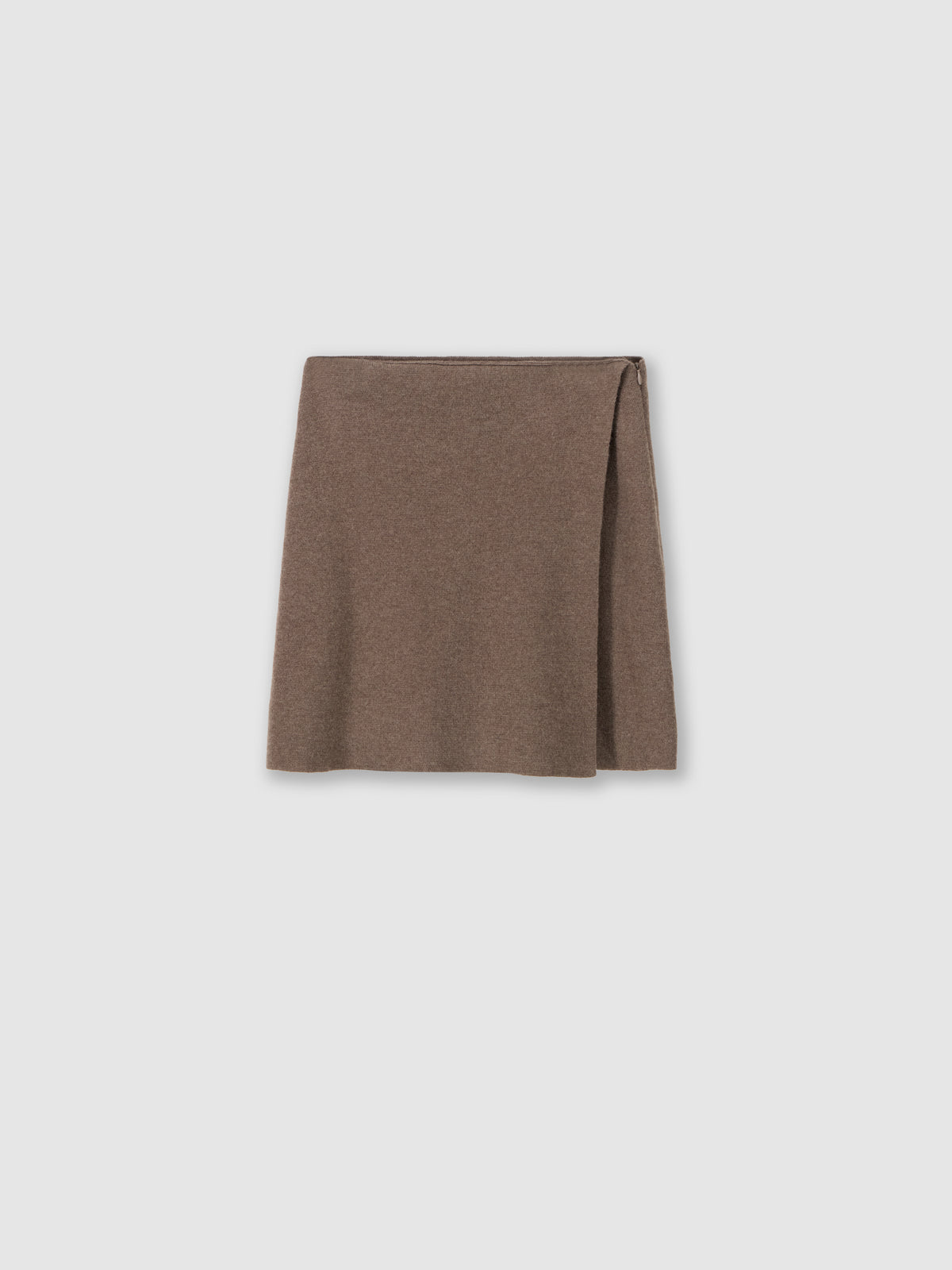 Merino wool wrap mini skirt