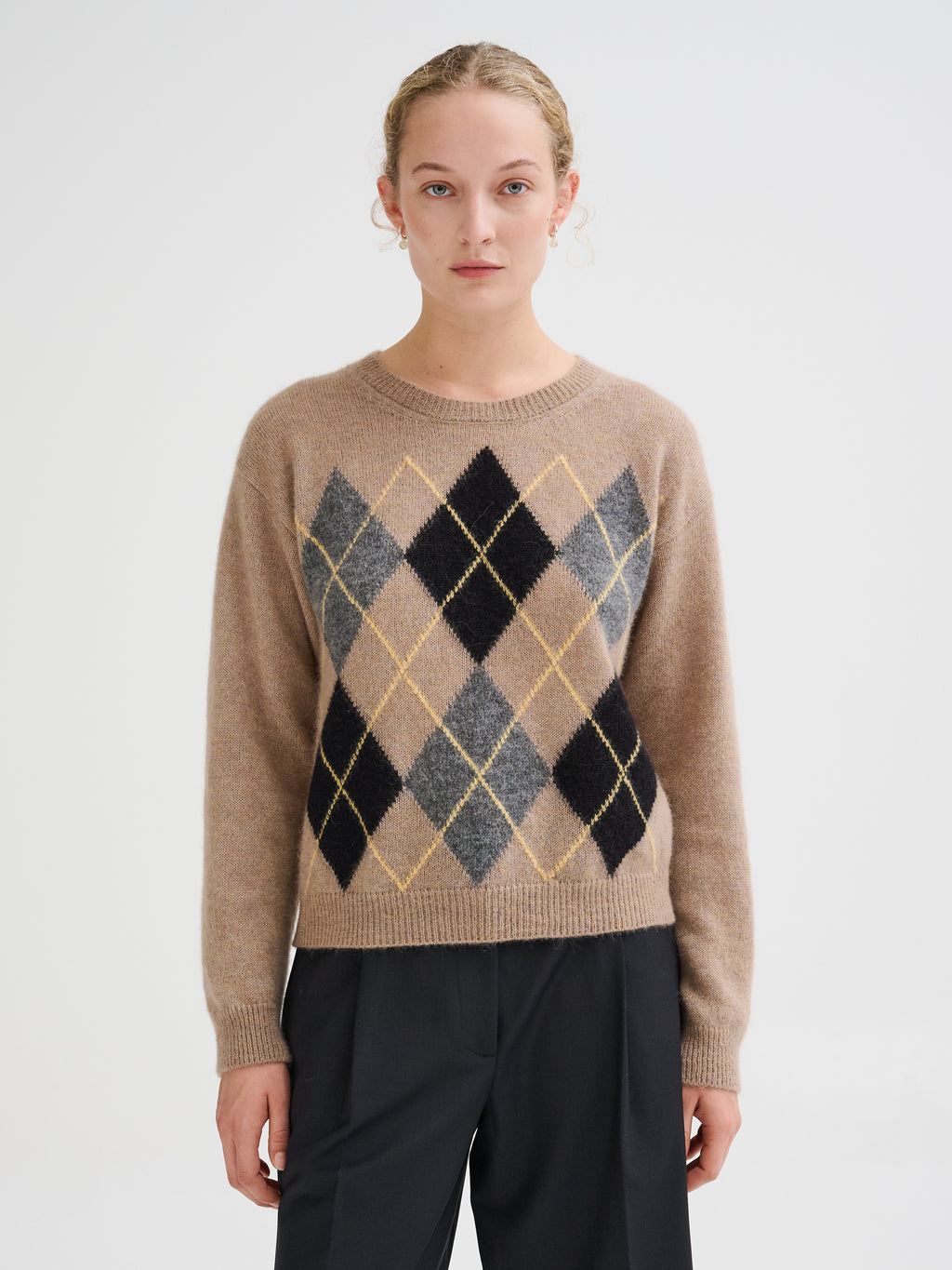 Argyle intarsia sweater