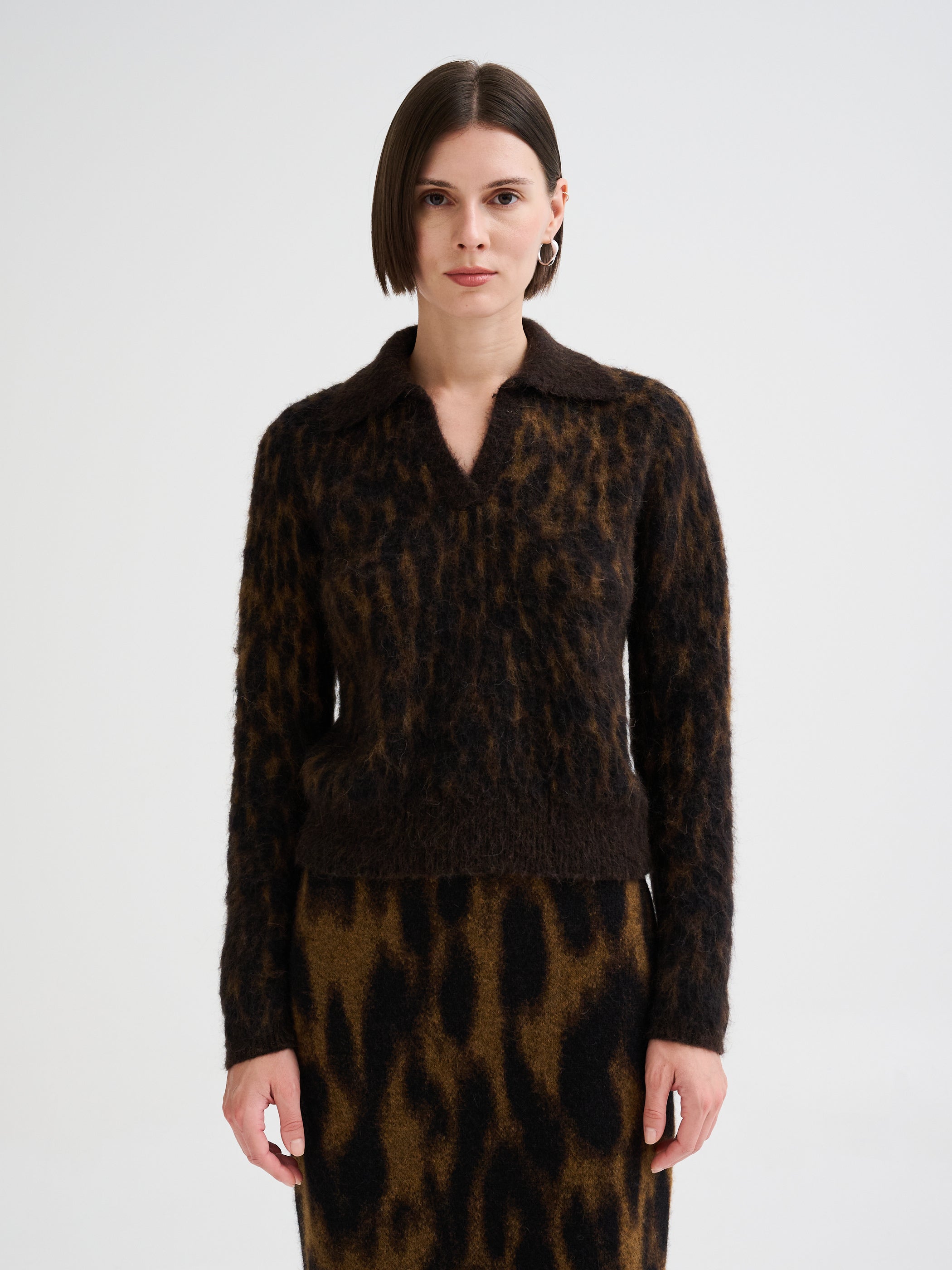 Animal jacquard polo