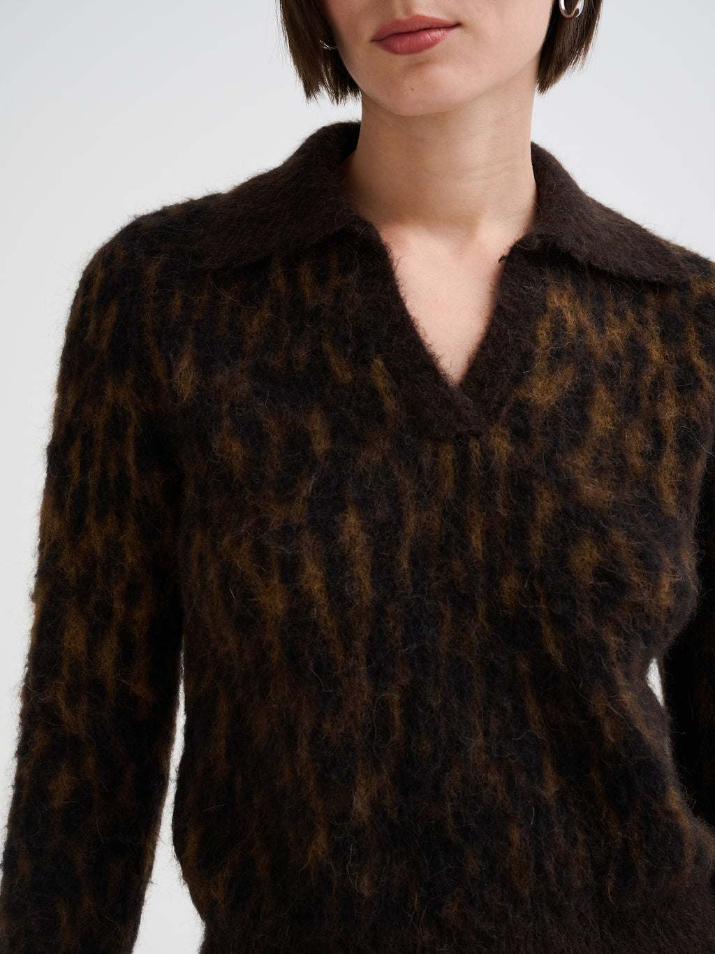 Animal jacquard polo