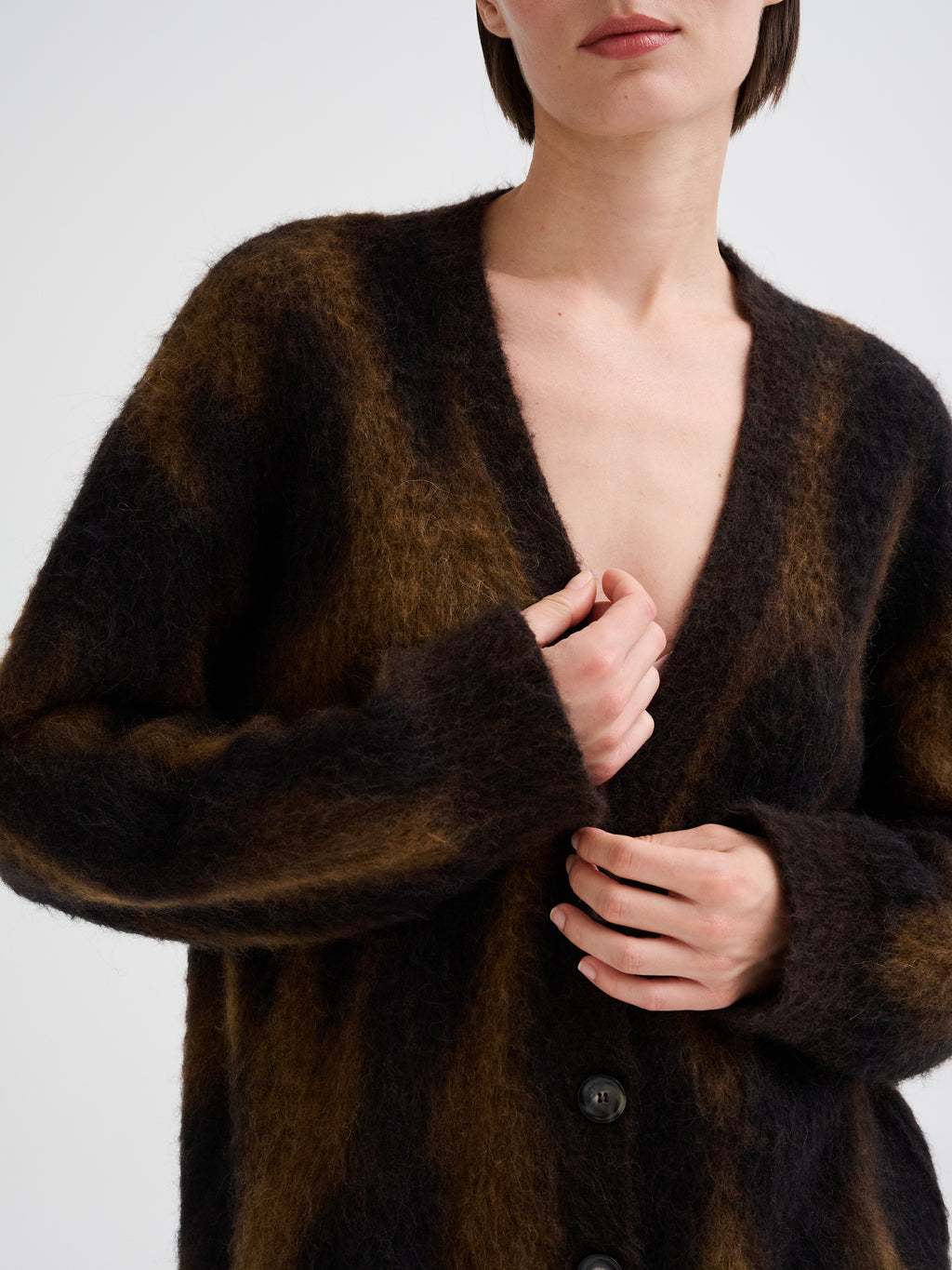 Oversized animal jacquard cardigan
