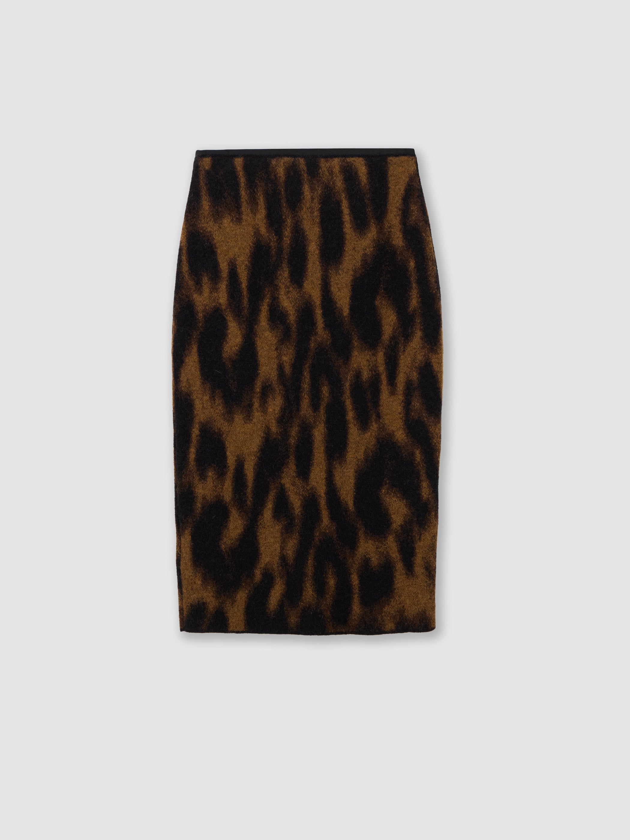 Animal jacquard knit midi skirt