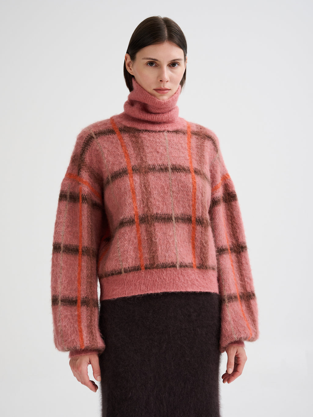 Geometric jacquard turtleneck