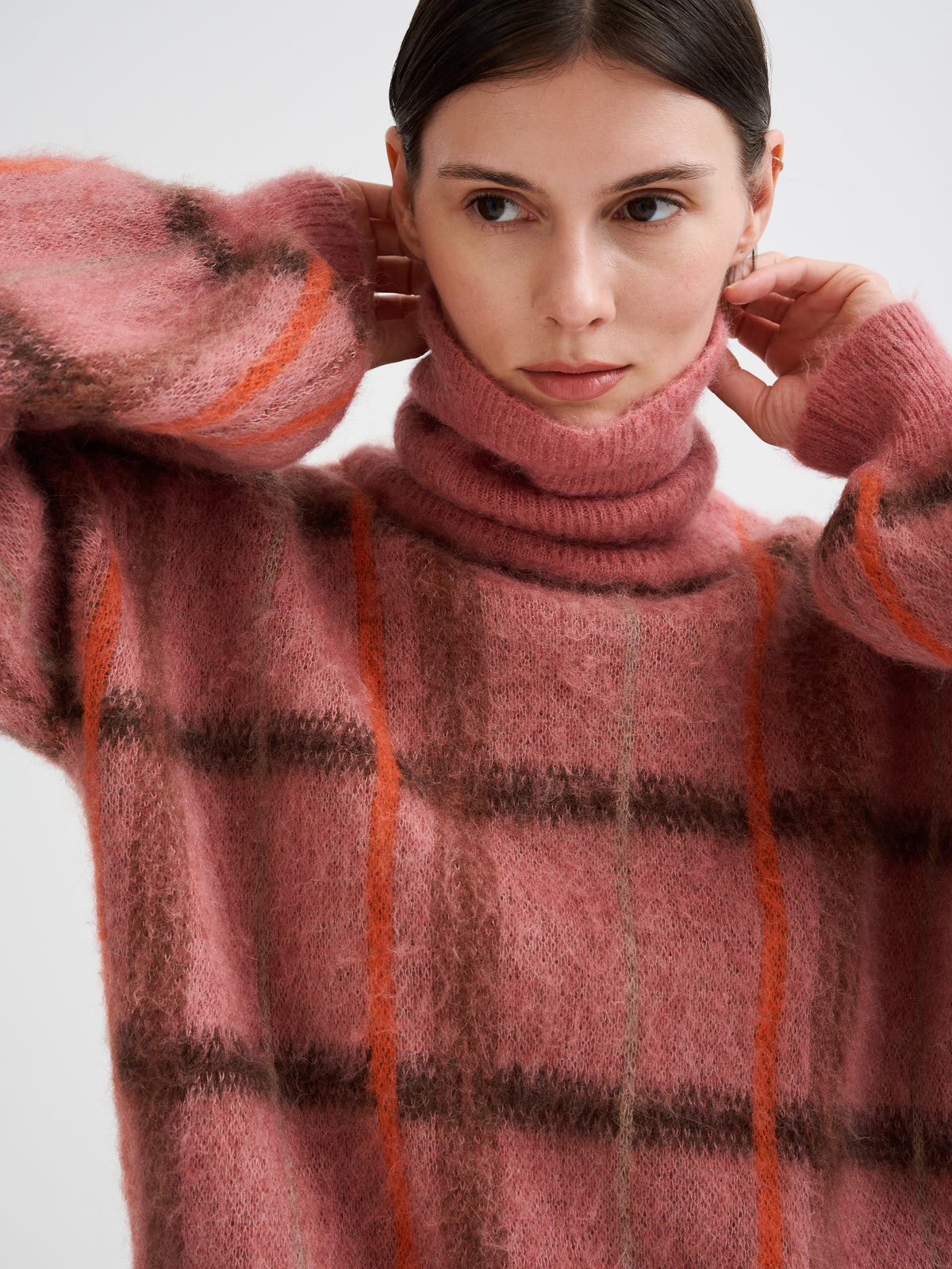 Geometric jacquard turtleneck