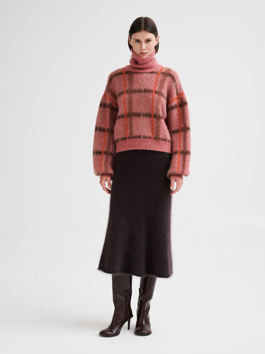 Geometric jacquard turtleneck
