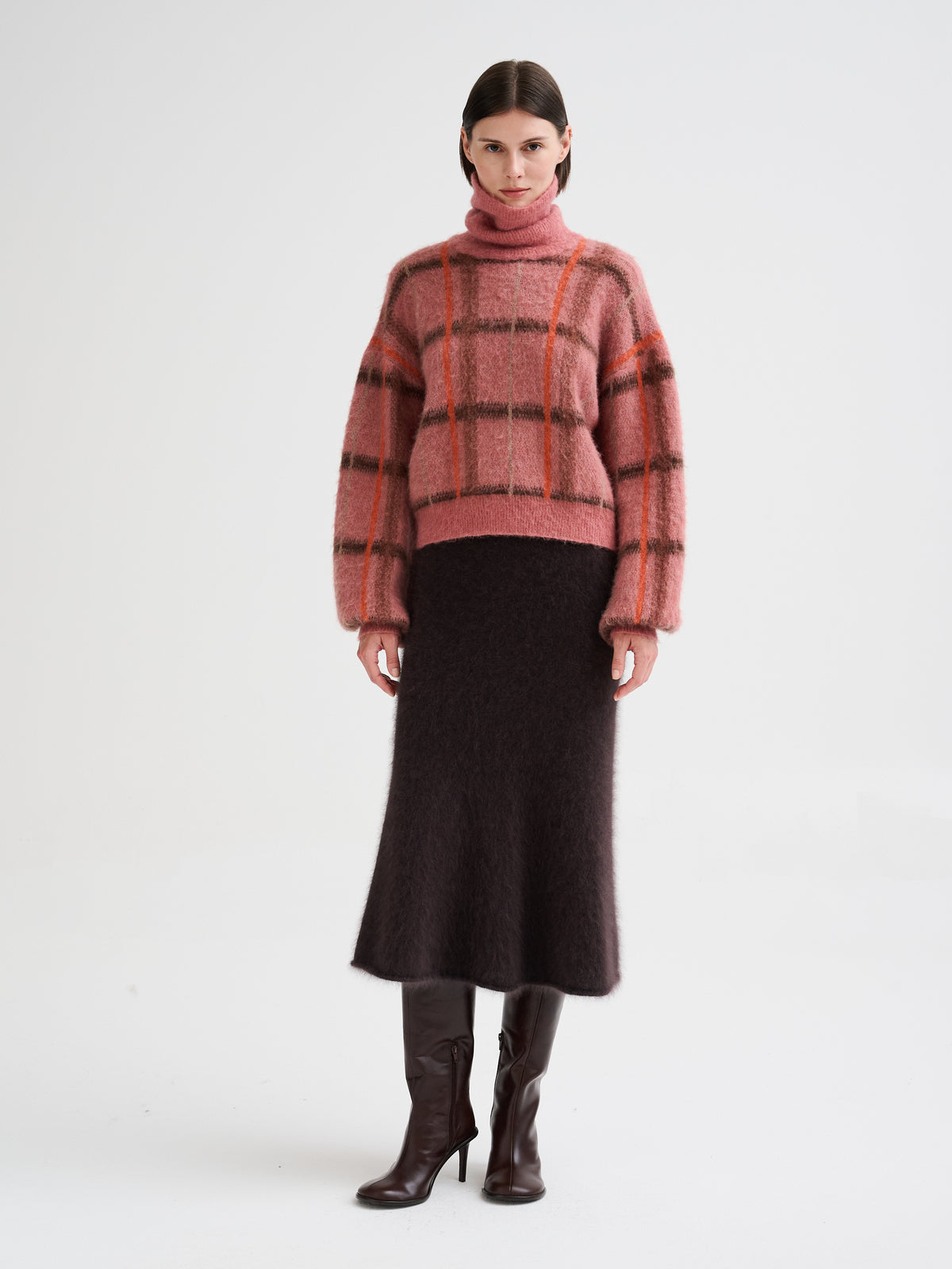 Geometric jacquard turtleneck
