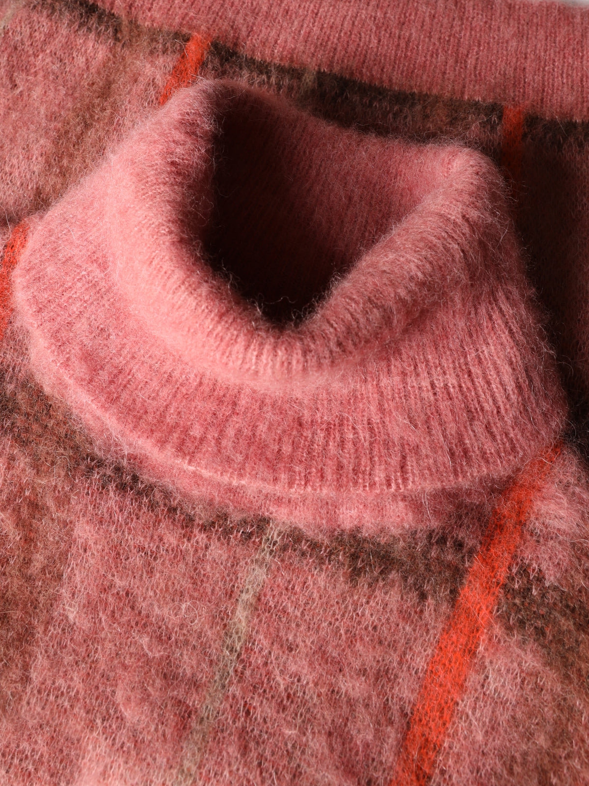 Geometric jacquard turtleneck