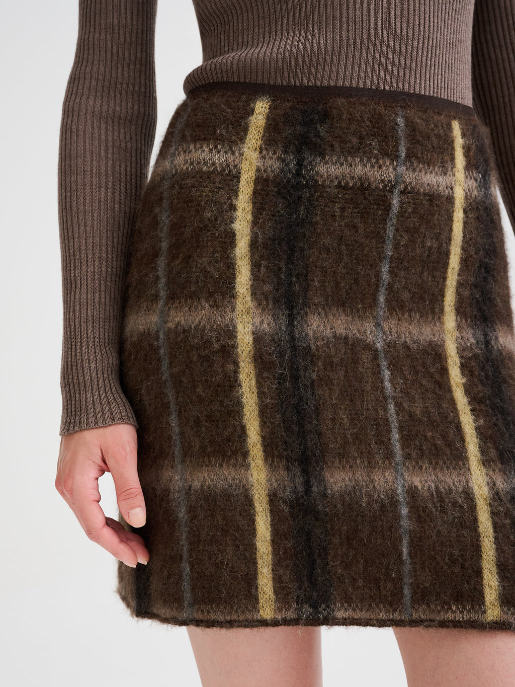 Geometric jacquard mini skirt