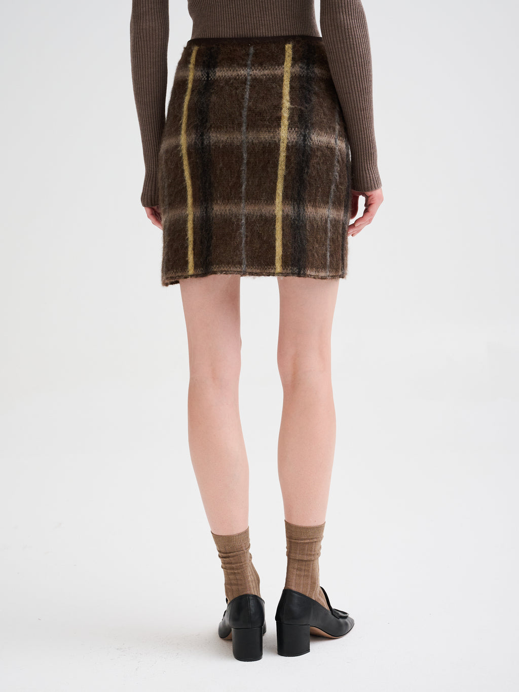 Geometric jacquard mini skirt