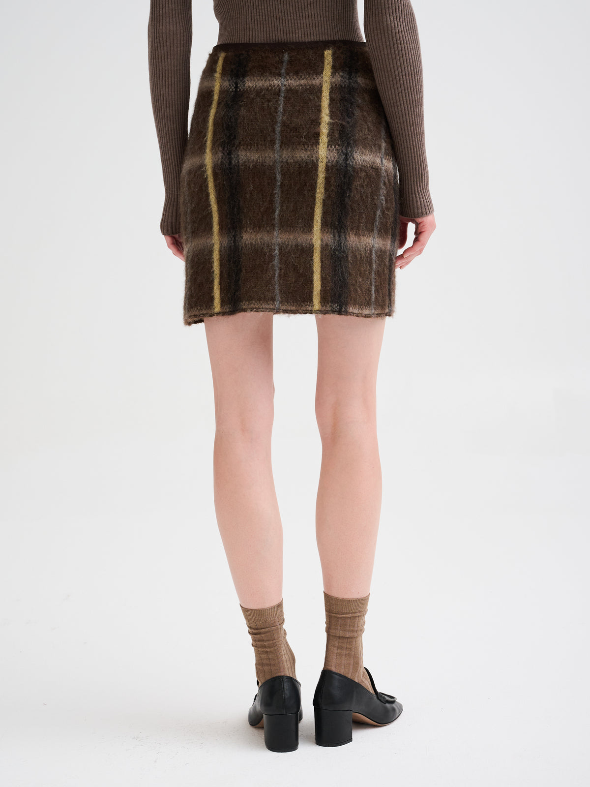 Geometric jacquard mini skirt