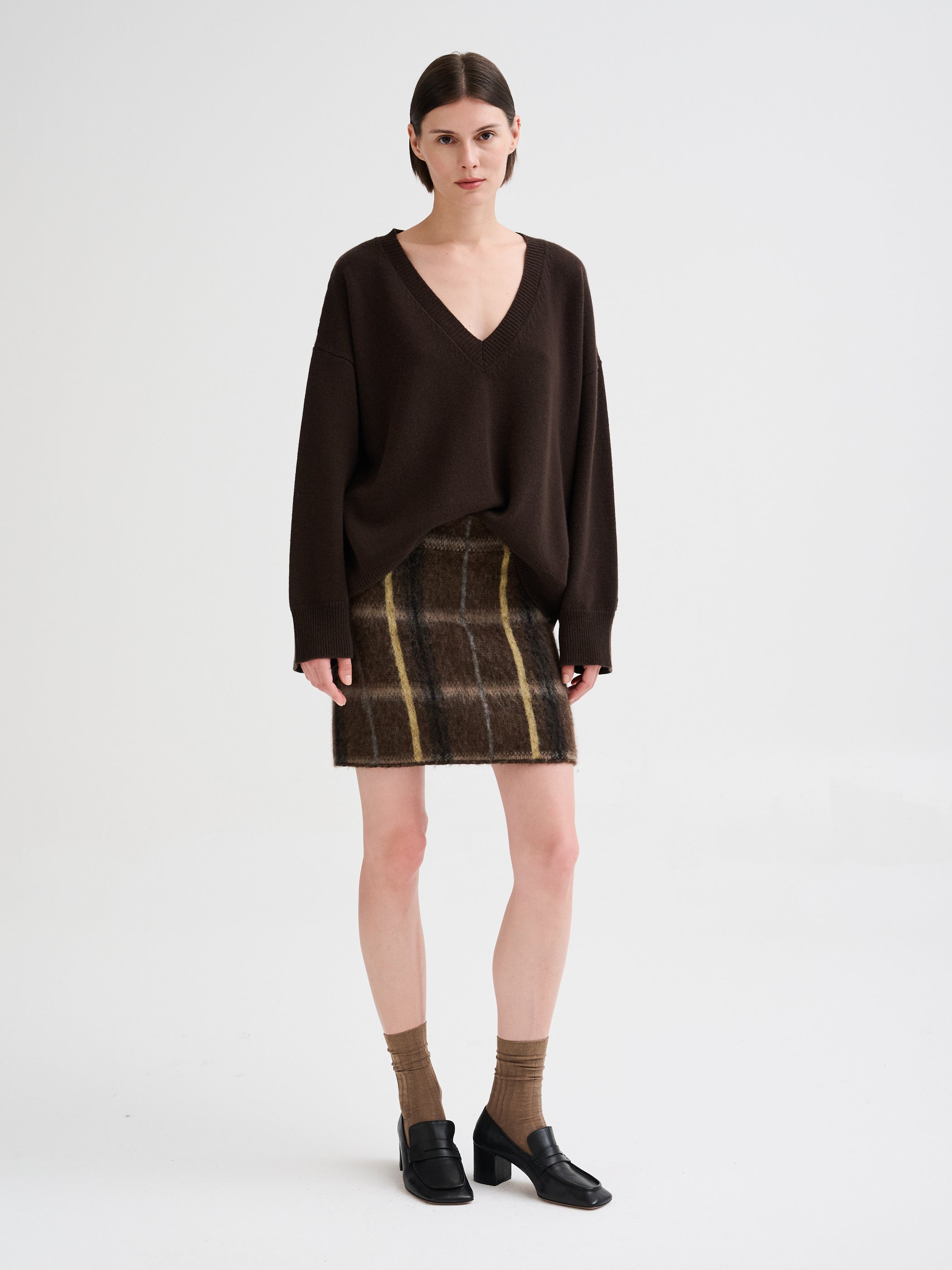 Geometric jacquard mini skirt