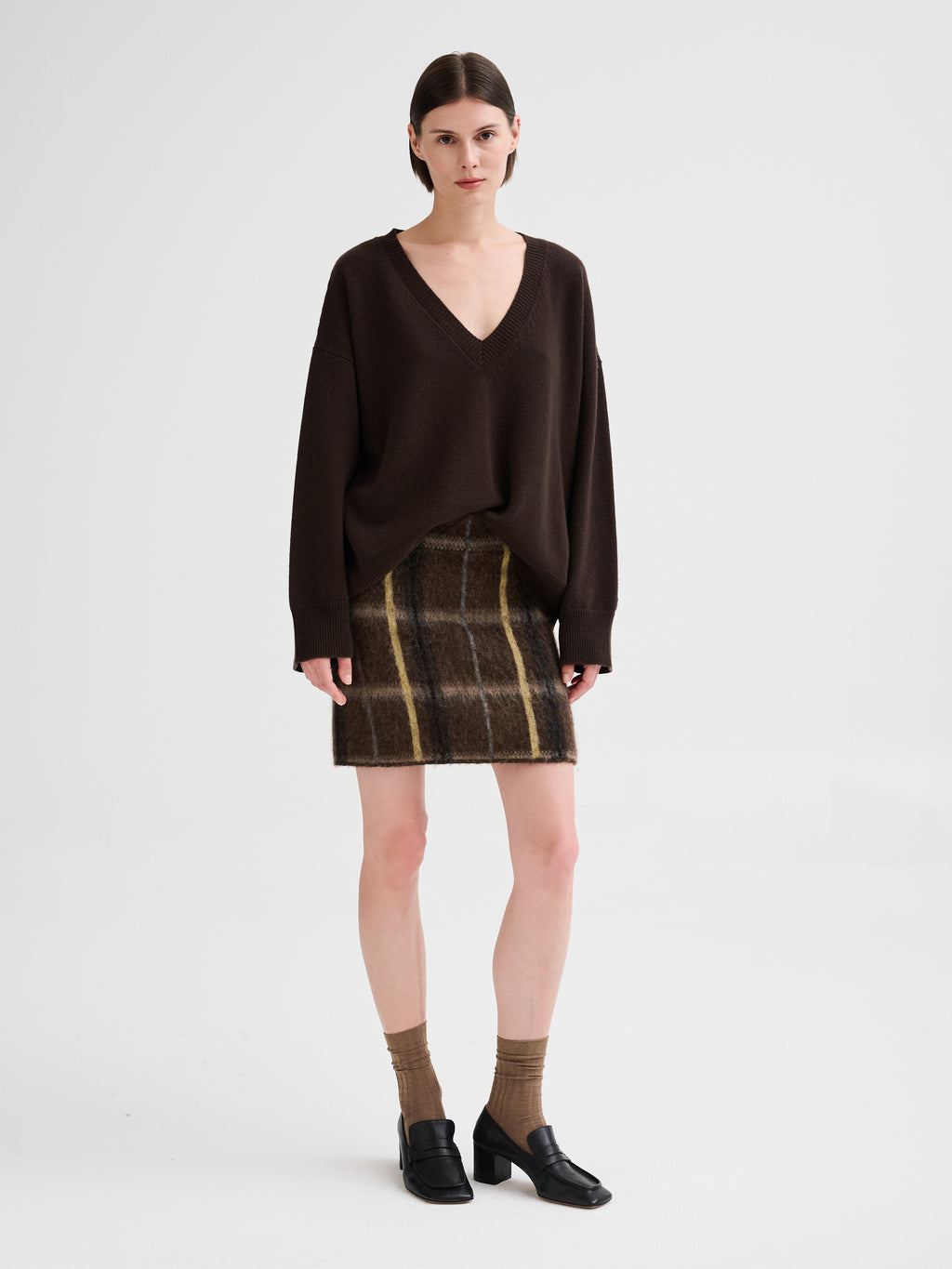 Geometric jacquard mini skirt
