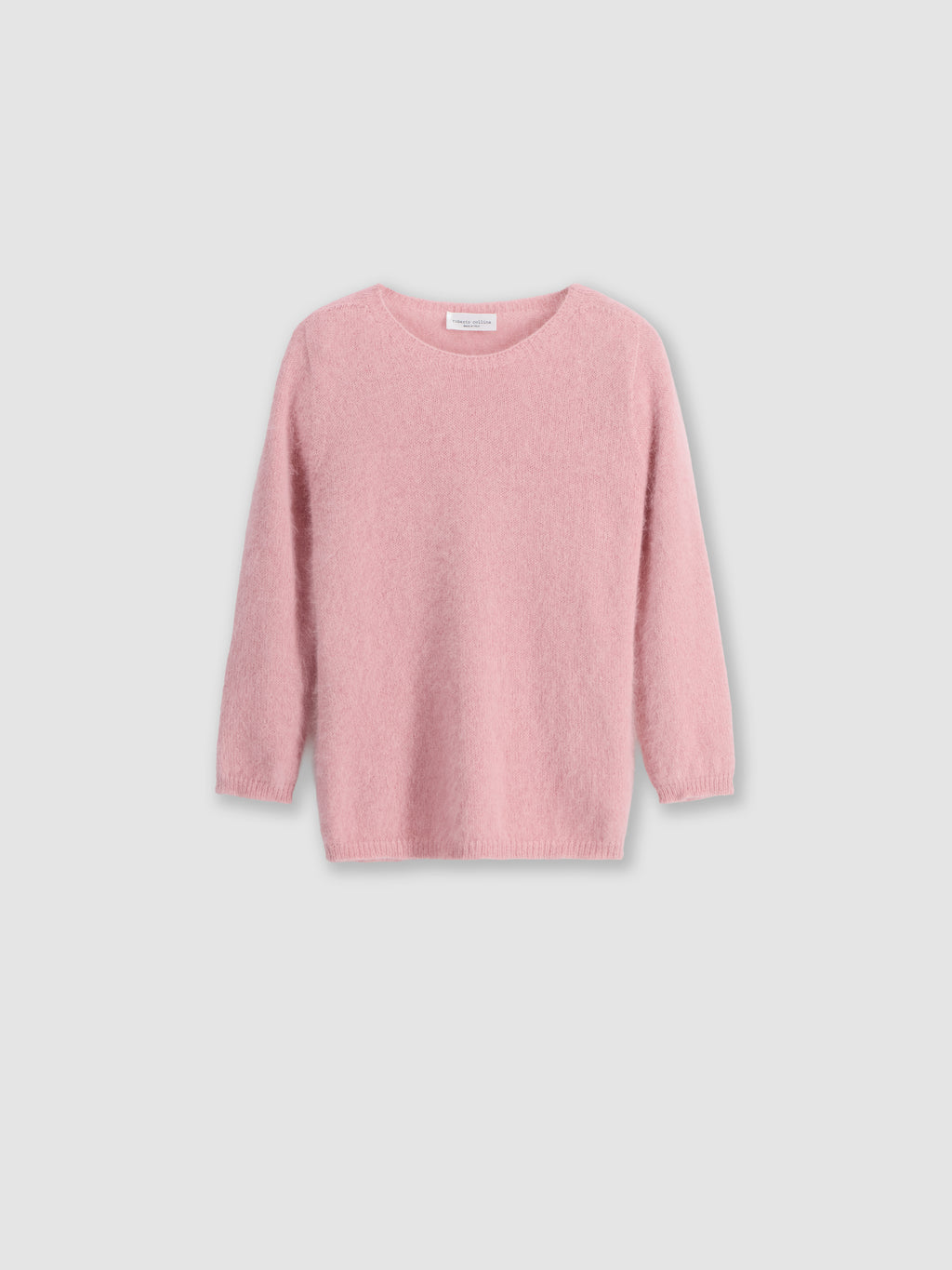 Three-quarter sleeve angora sweater
