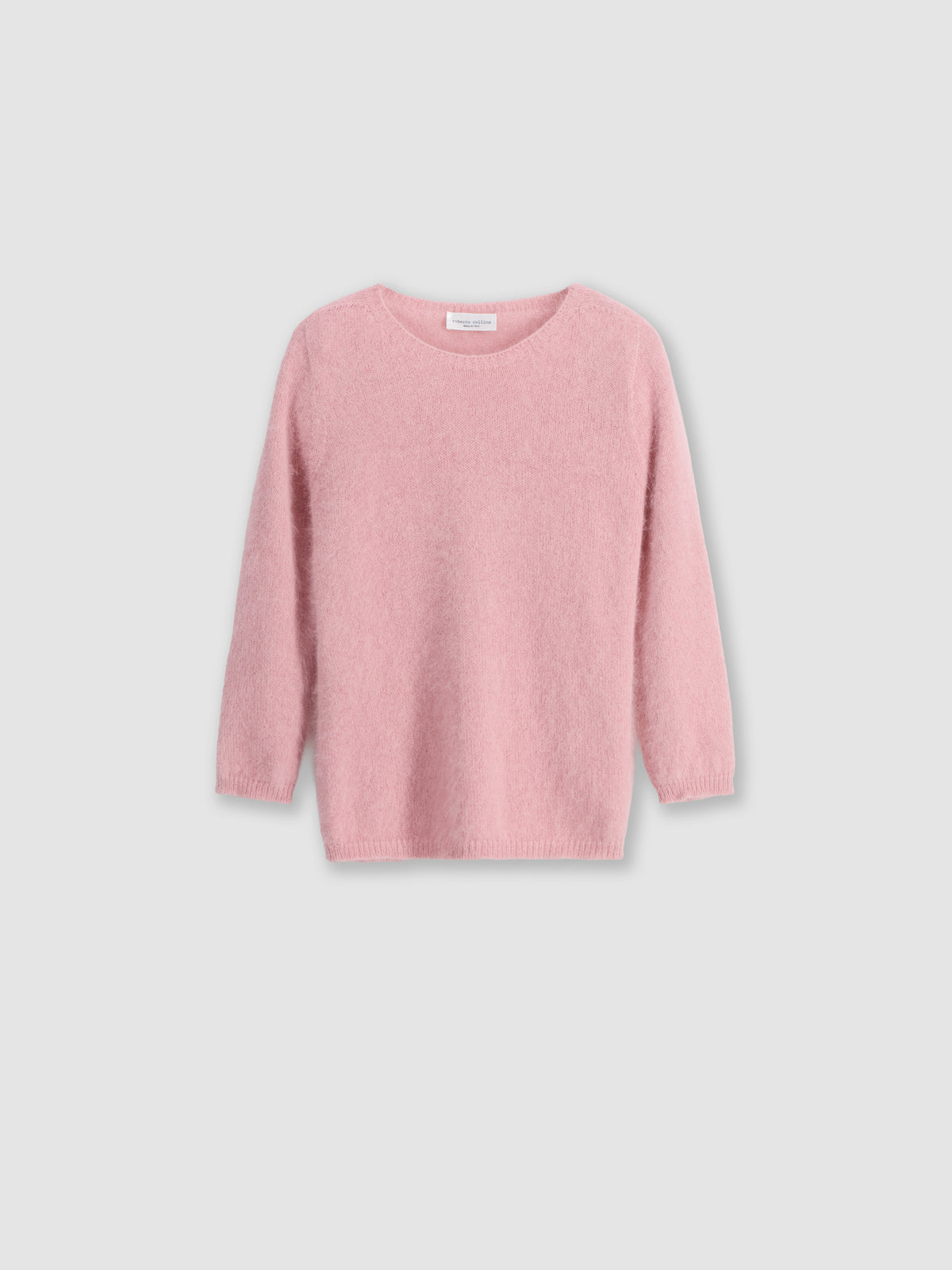 Three-quarter sleeve angora sweater