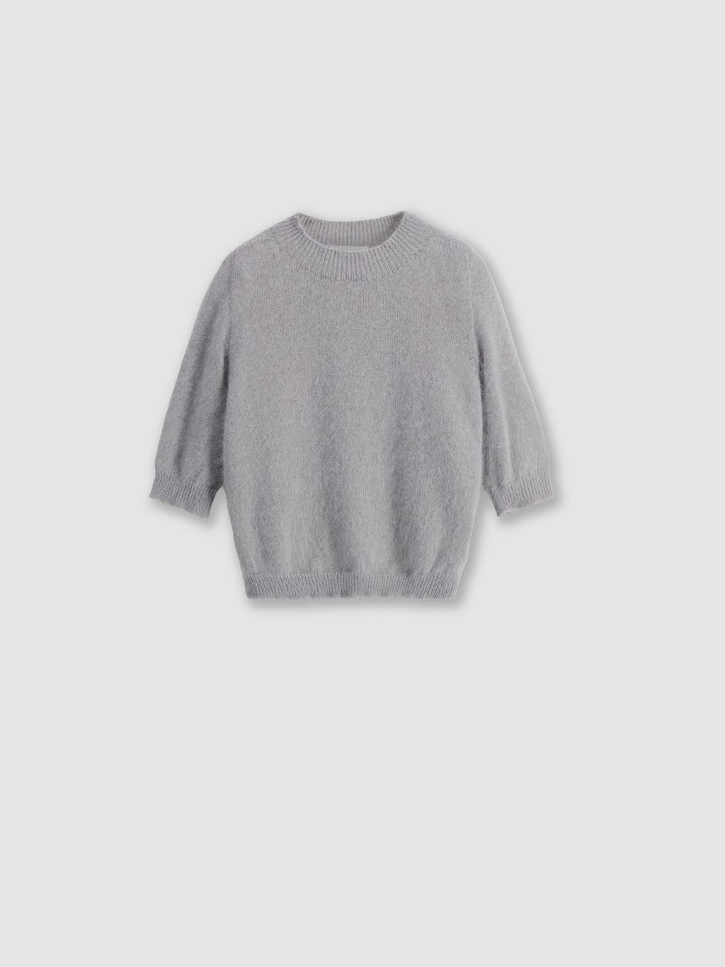 Short-sleeve angora sweater