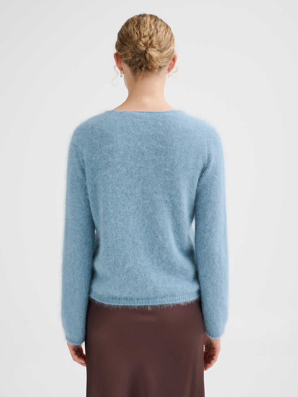V-neck angora sweater