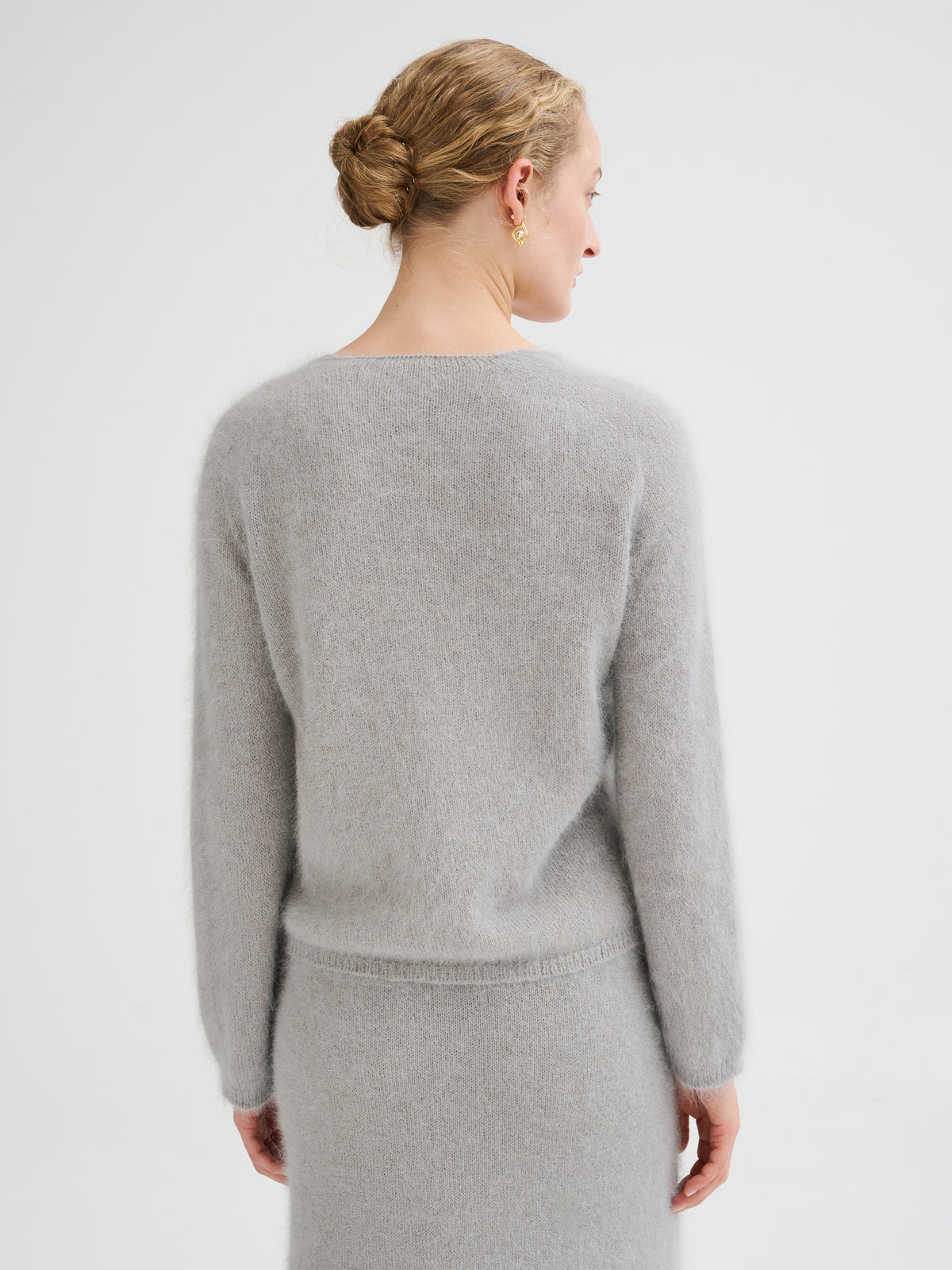 V-neck angora sweater