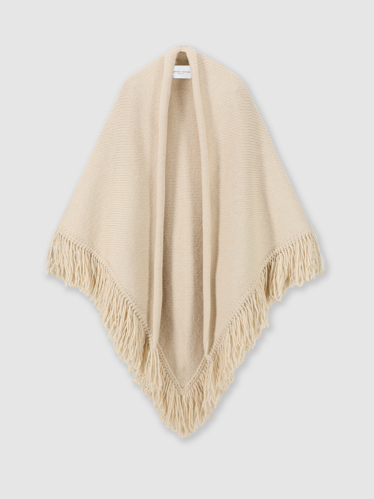Fringed merino wool shawl