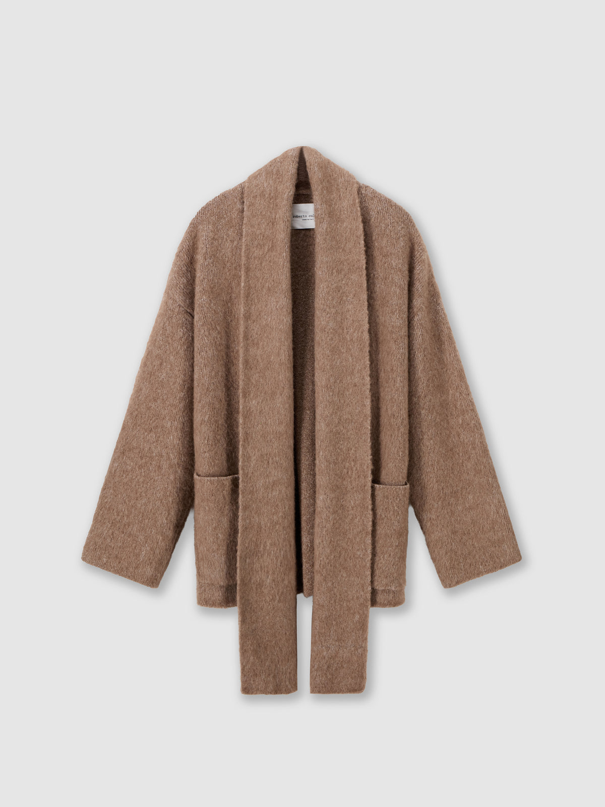 Short coat with integrated scarf