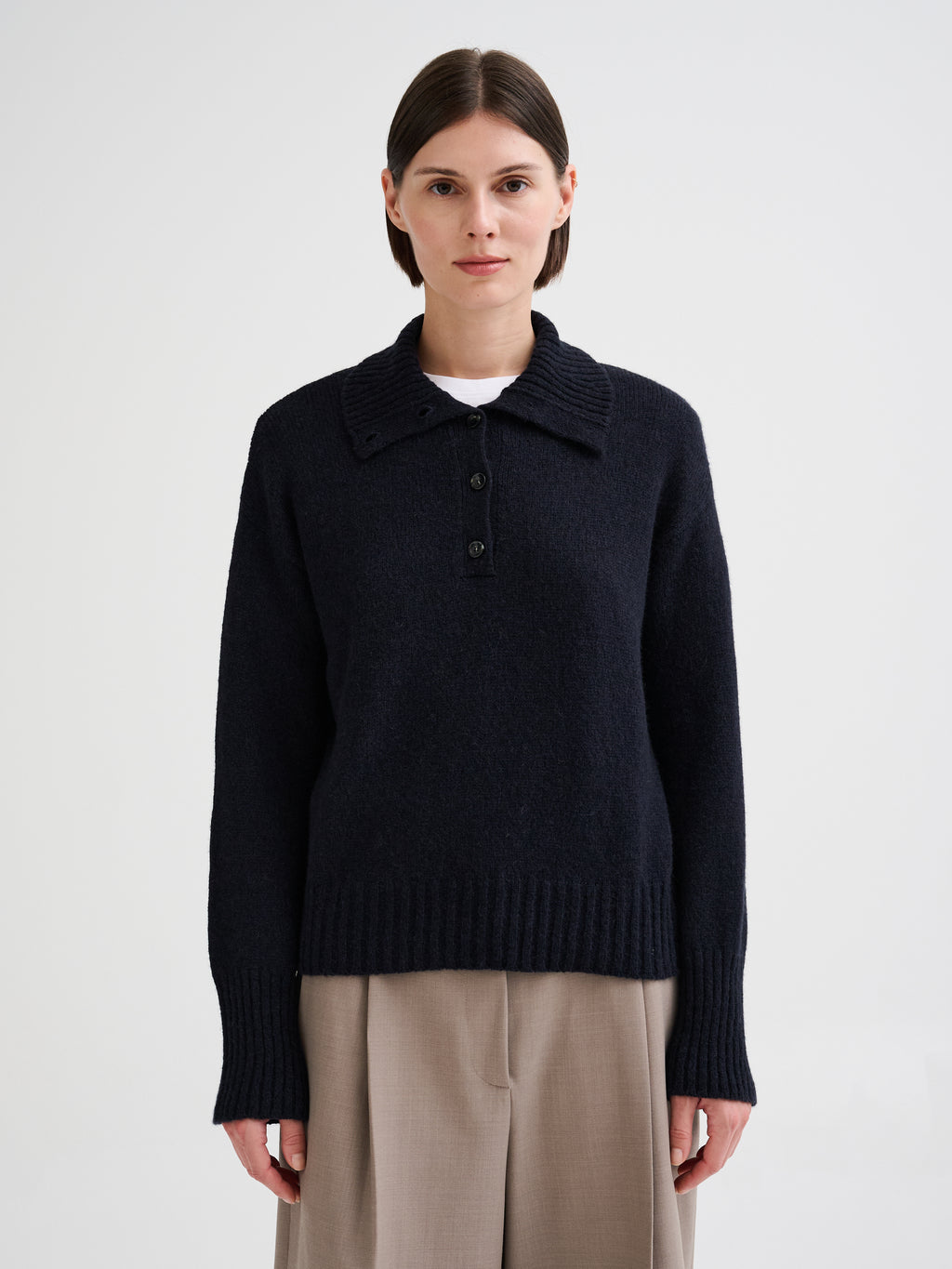 Wool and camel polo