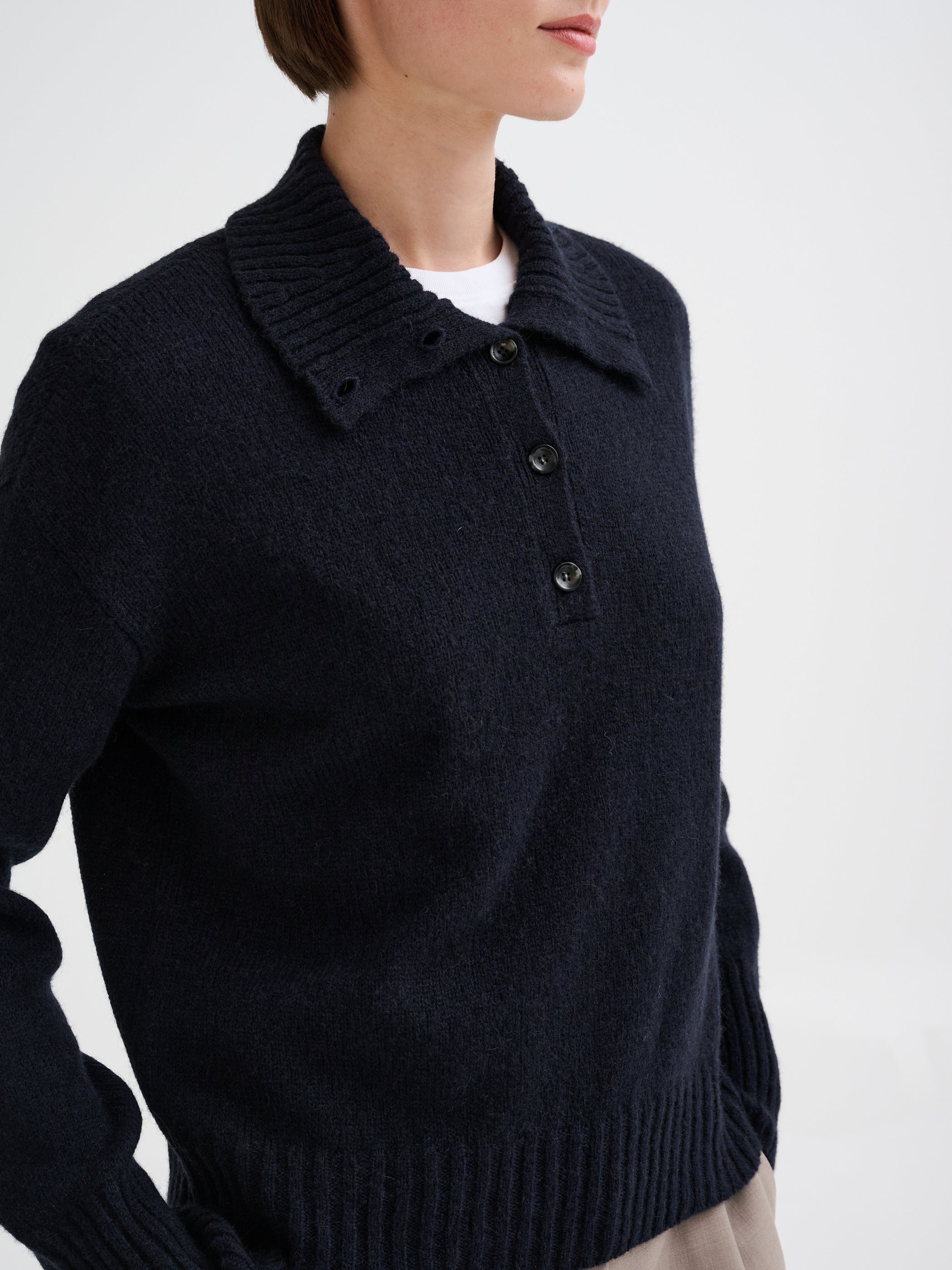 Wool and camel polo