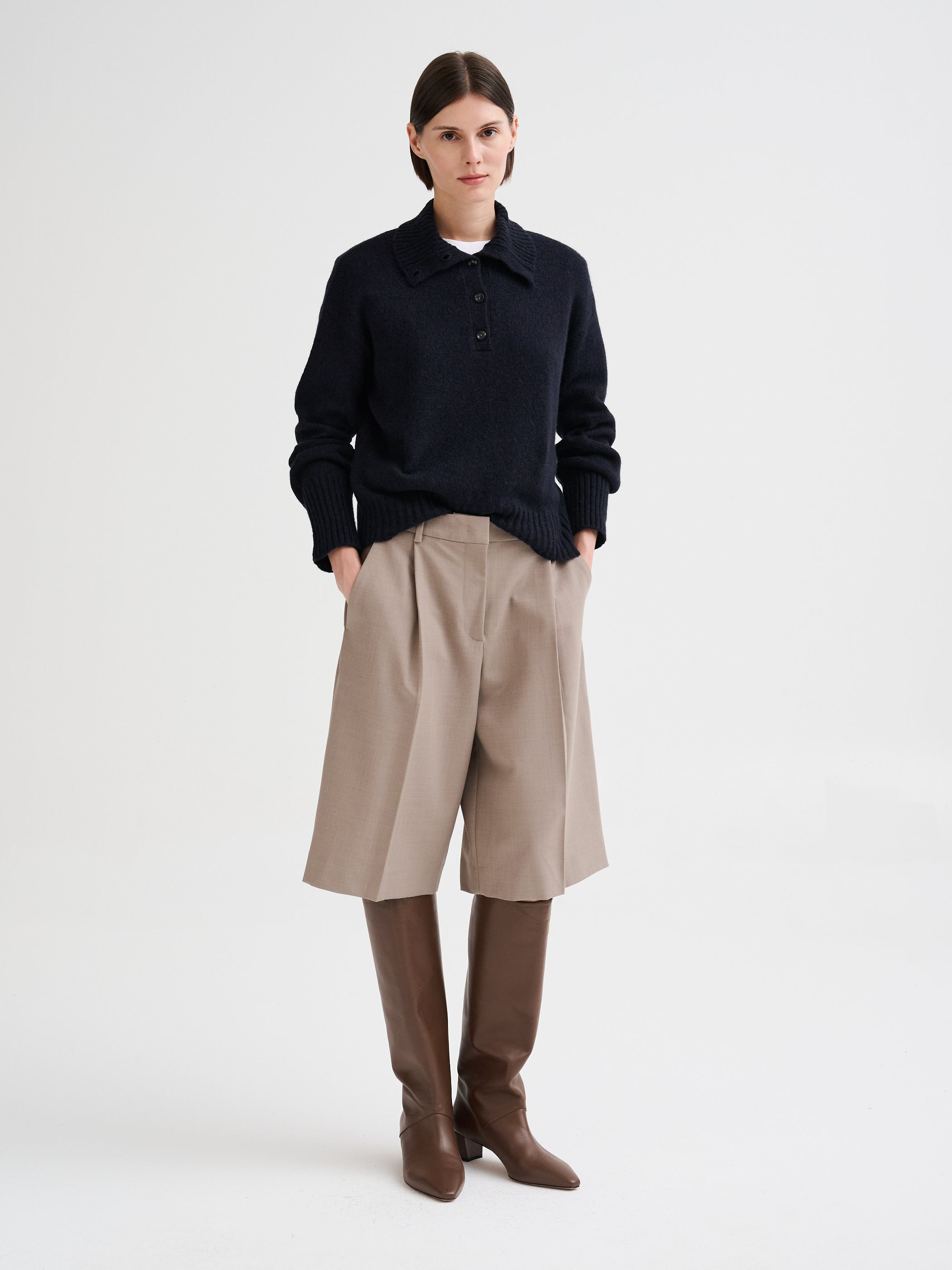 Wool and camel polo