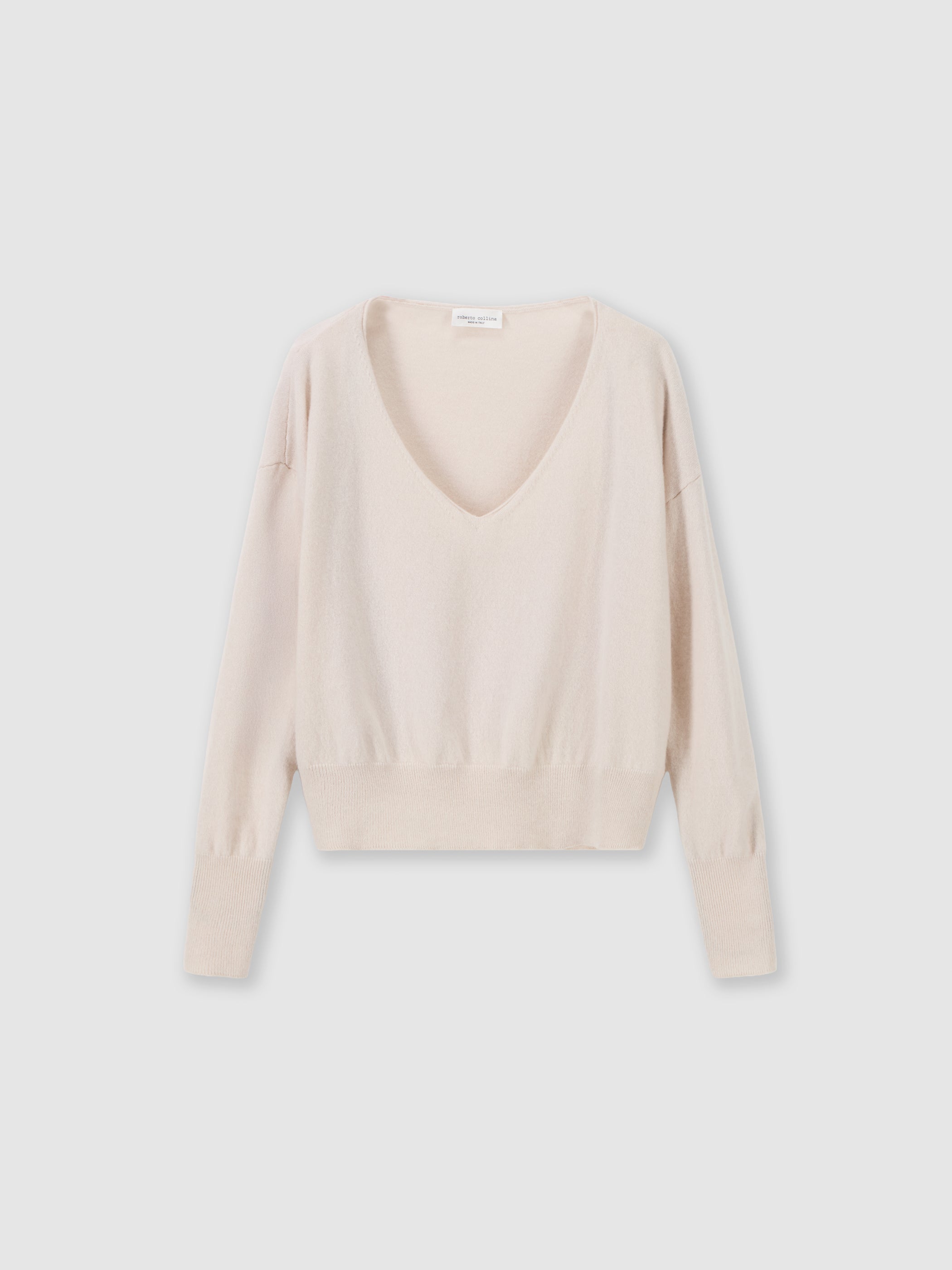 Merino wool and cashmere V-neck sweater