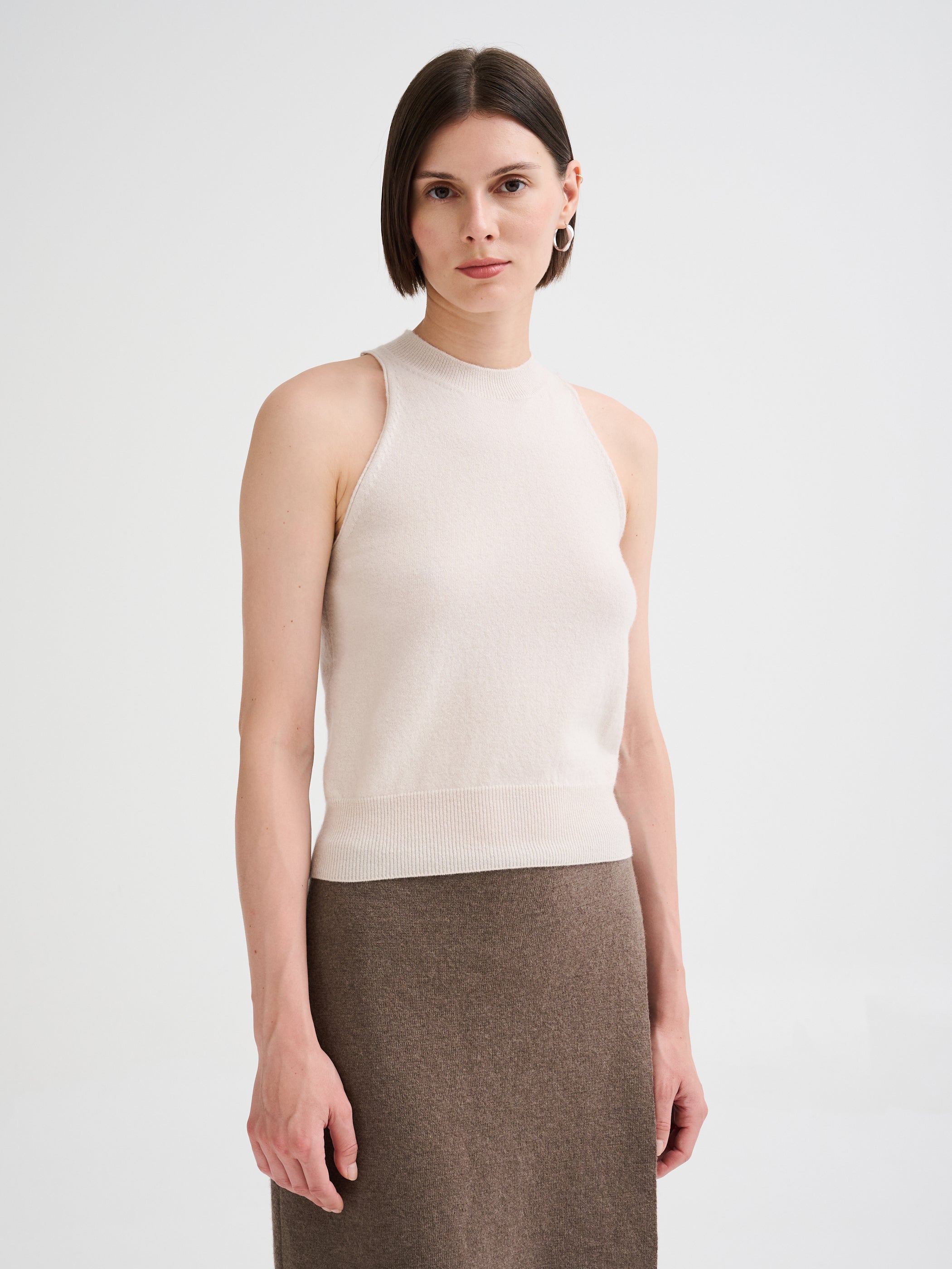 Merino wool and cashmere halter-neck top