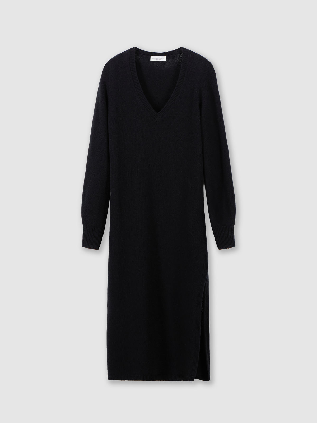 Merino wool and cashmere V-neck dress
