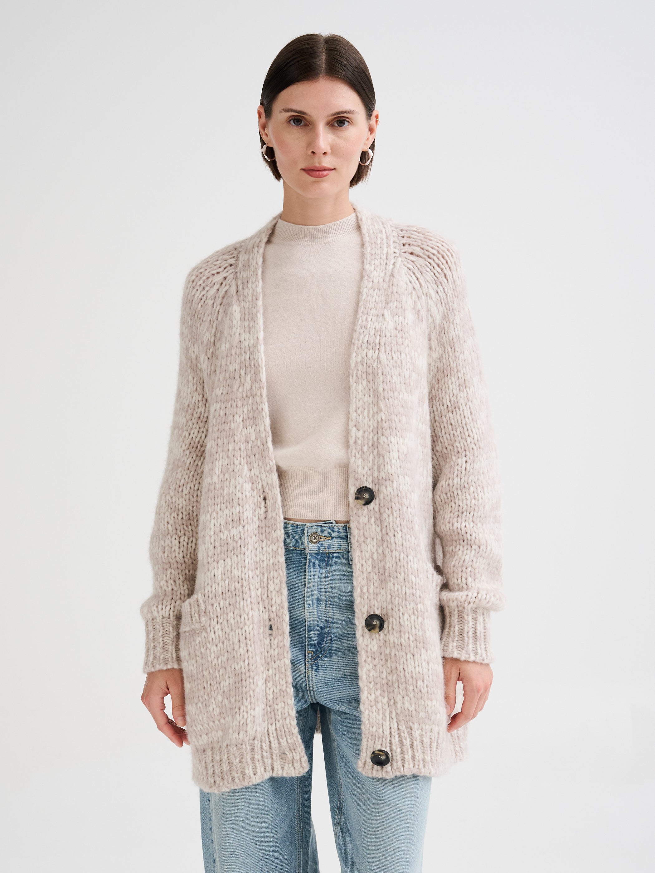 Chunky mouliné cardigan