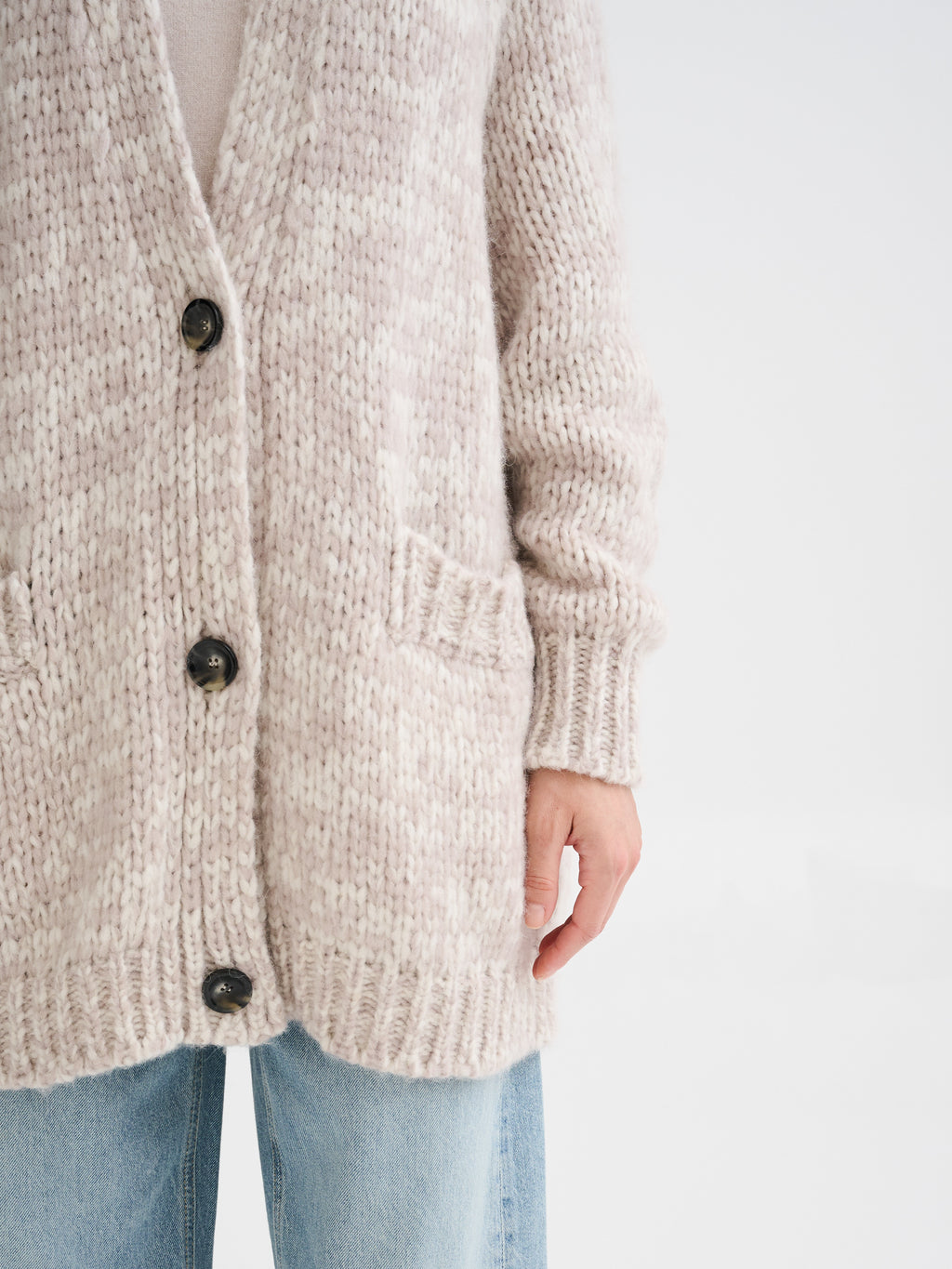 Chunky mouliné cardigan