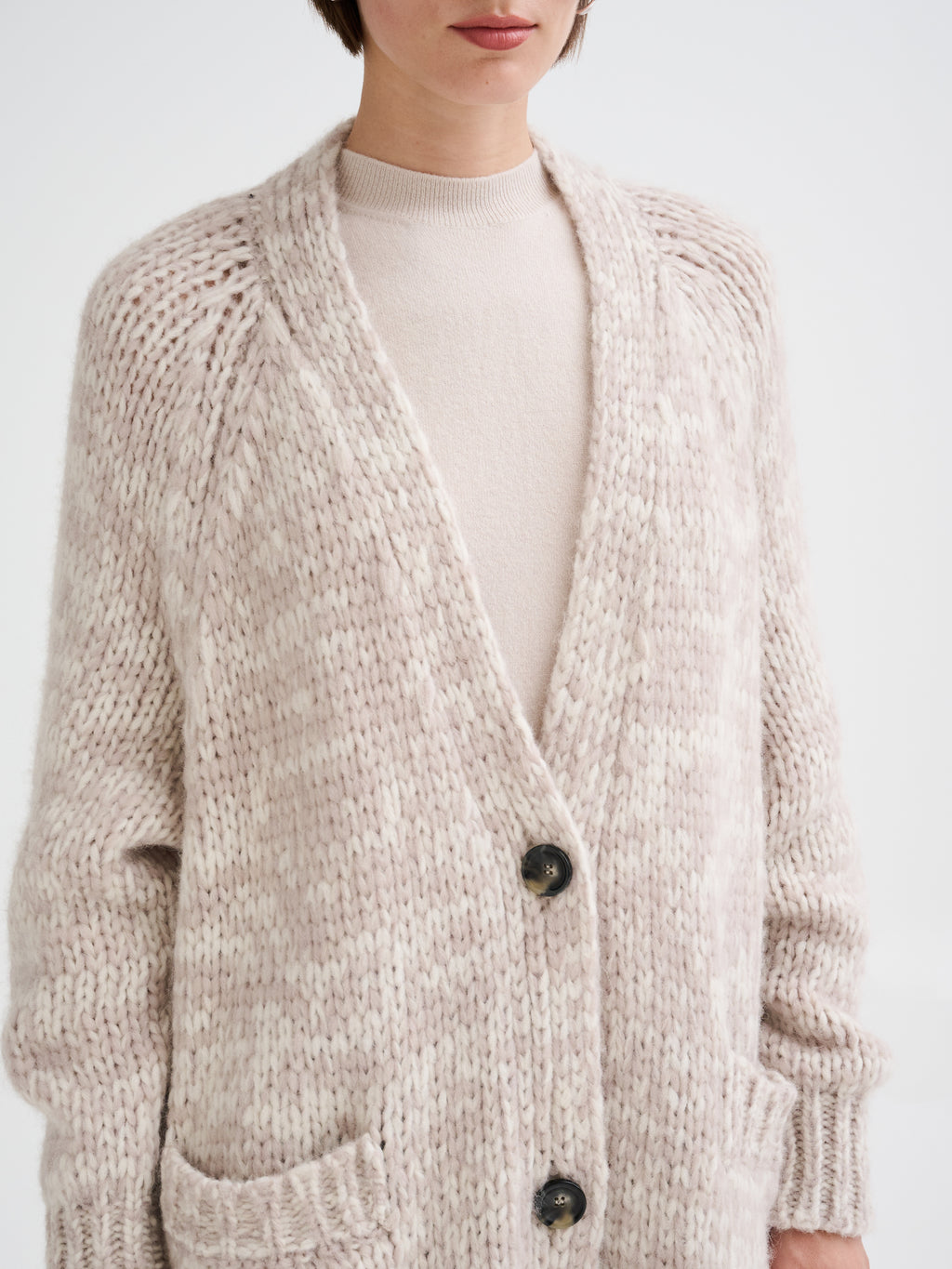 Chunky mouliné cardigan