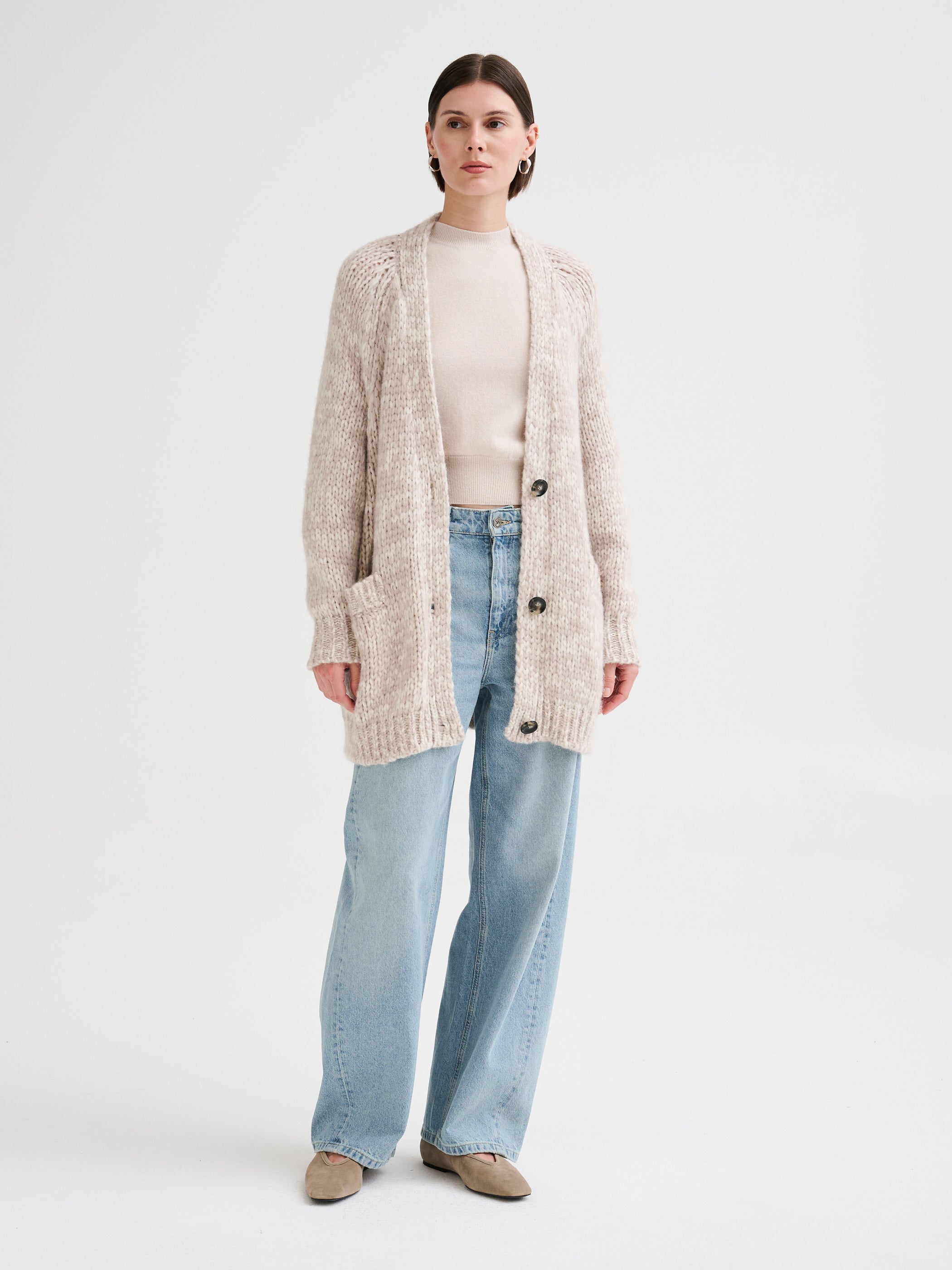 Chunky mouliné cardigan
