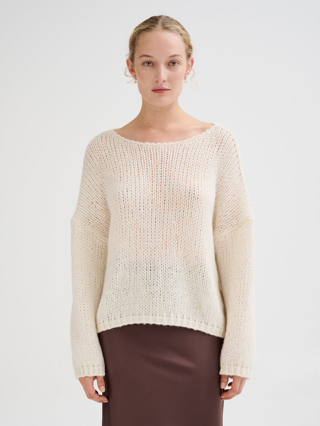 Baby alpaca boat-neck sweater