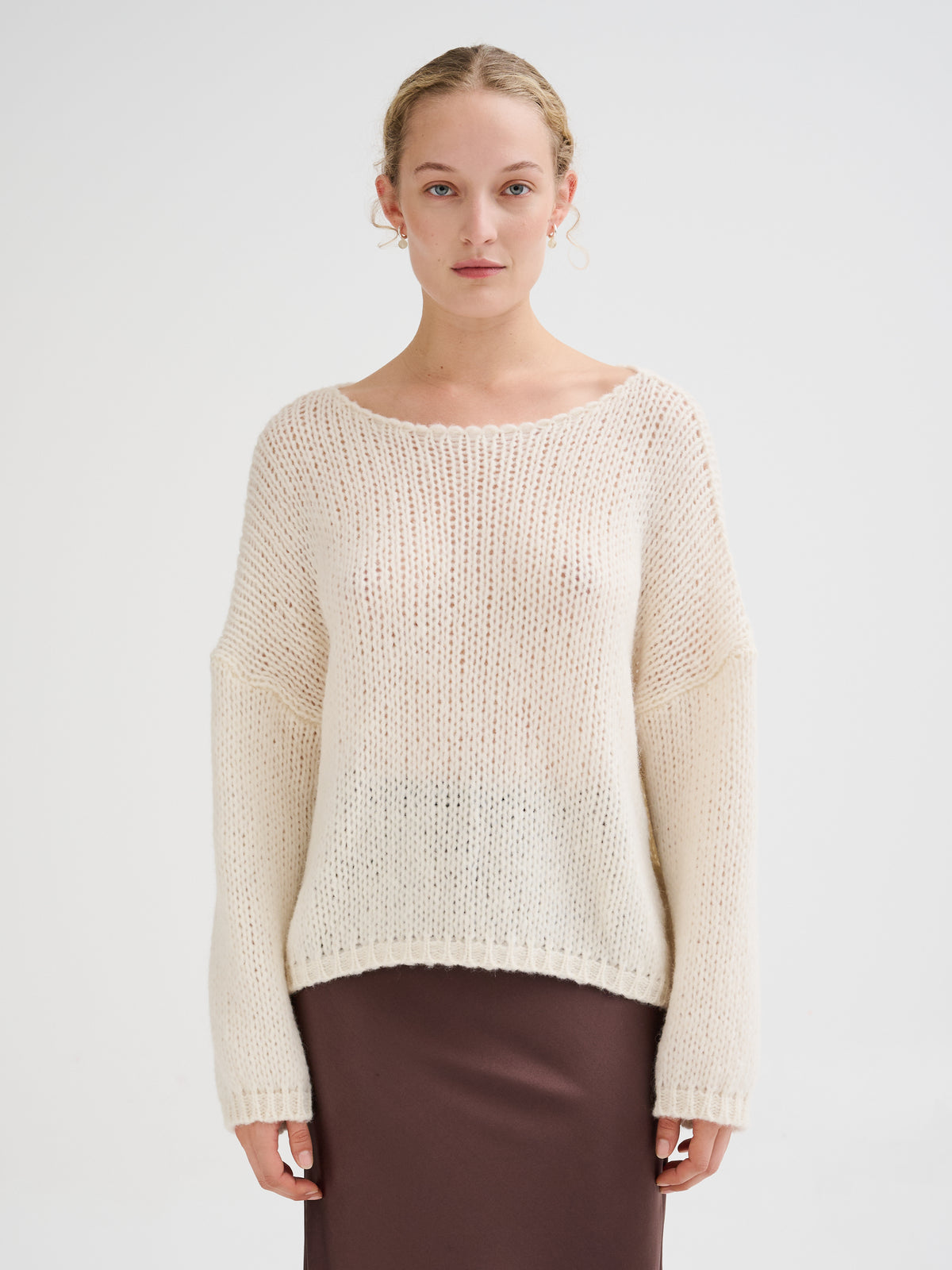 Baby alpaca boat-neck sweater