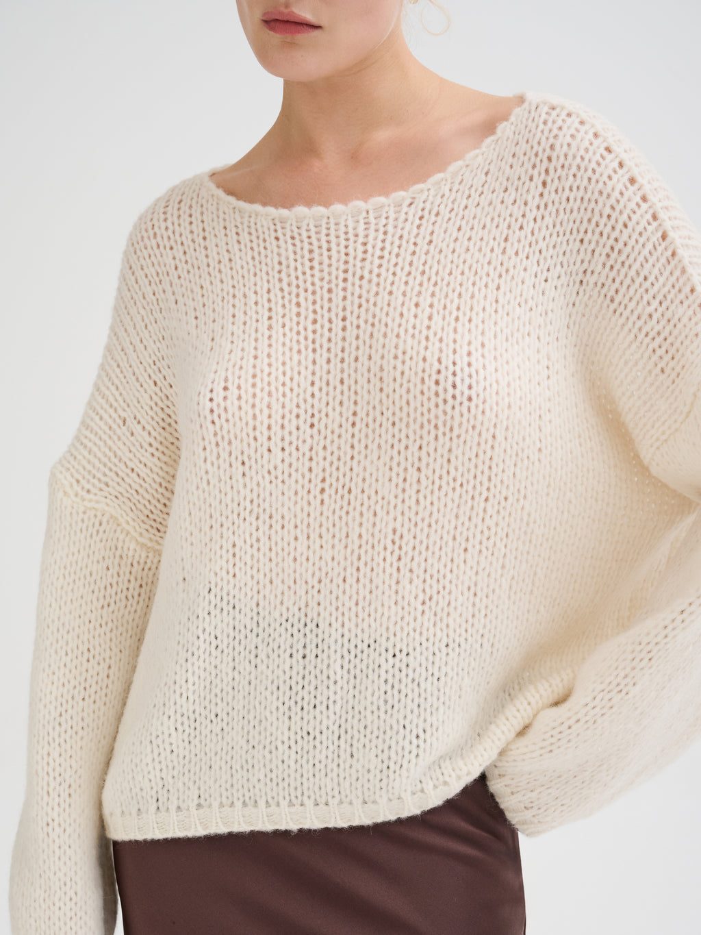 Baby alpaca boat-neck sweater