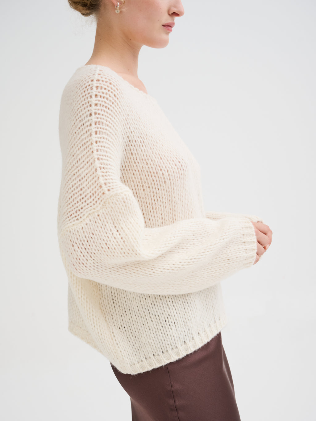 Baby alpaca boat-neck sweater