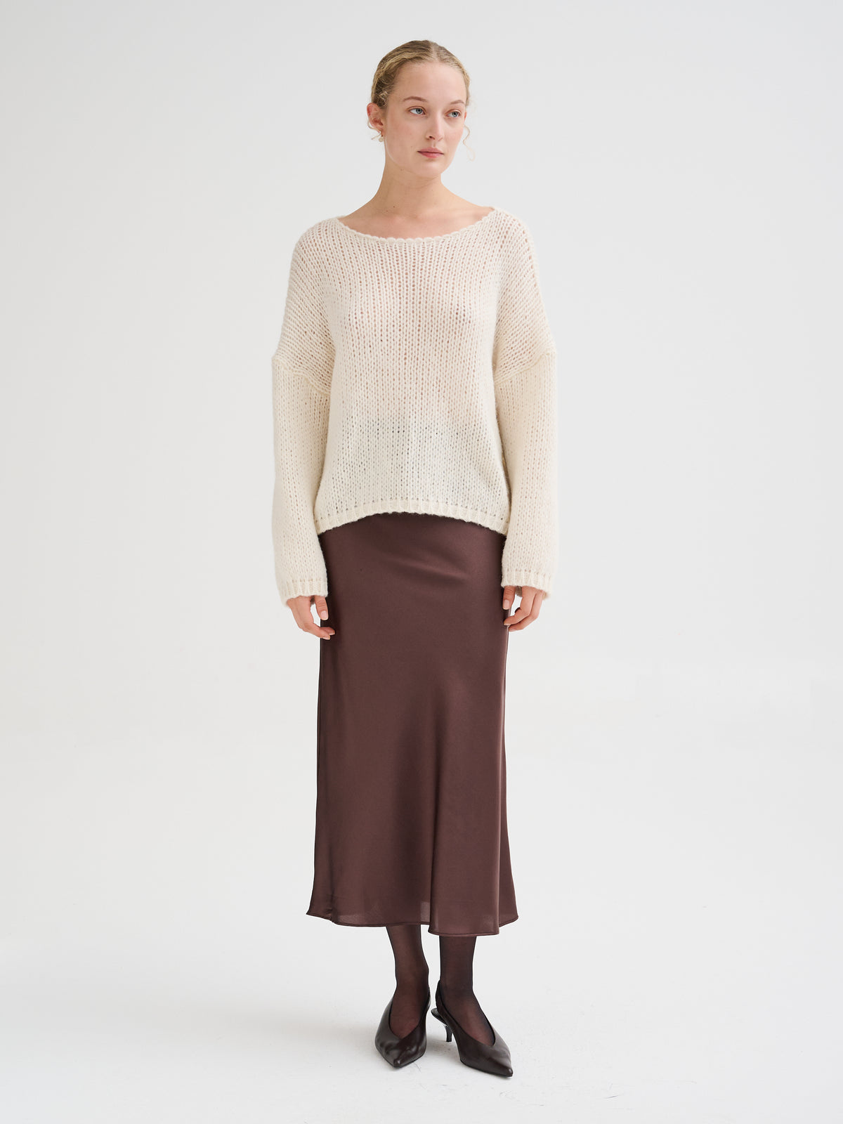 Baby alpaca boat-neck sweater