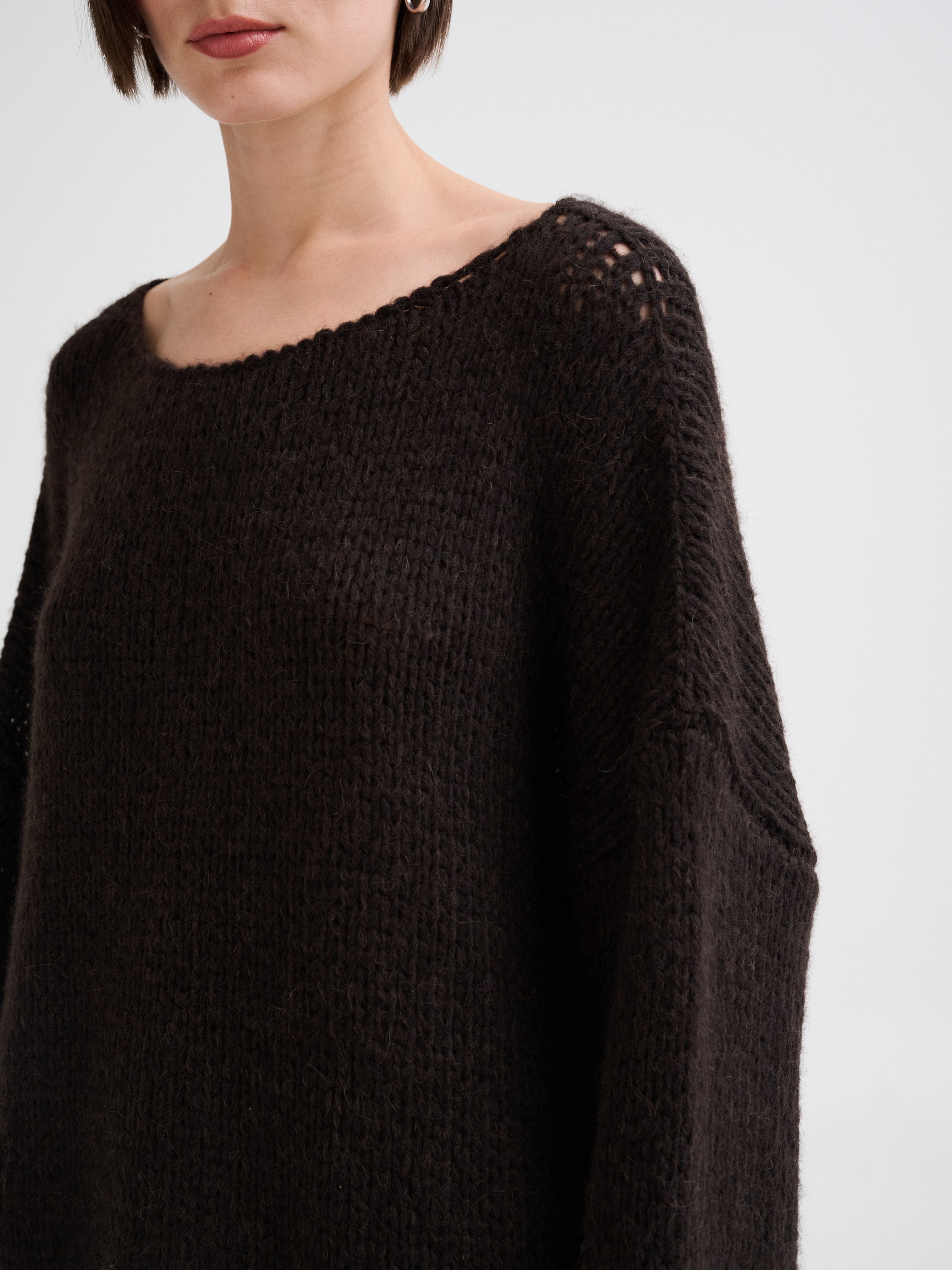 Baby alpaca boat-neck sweater